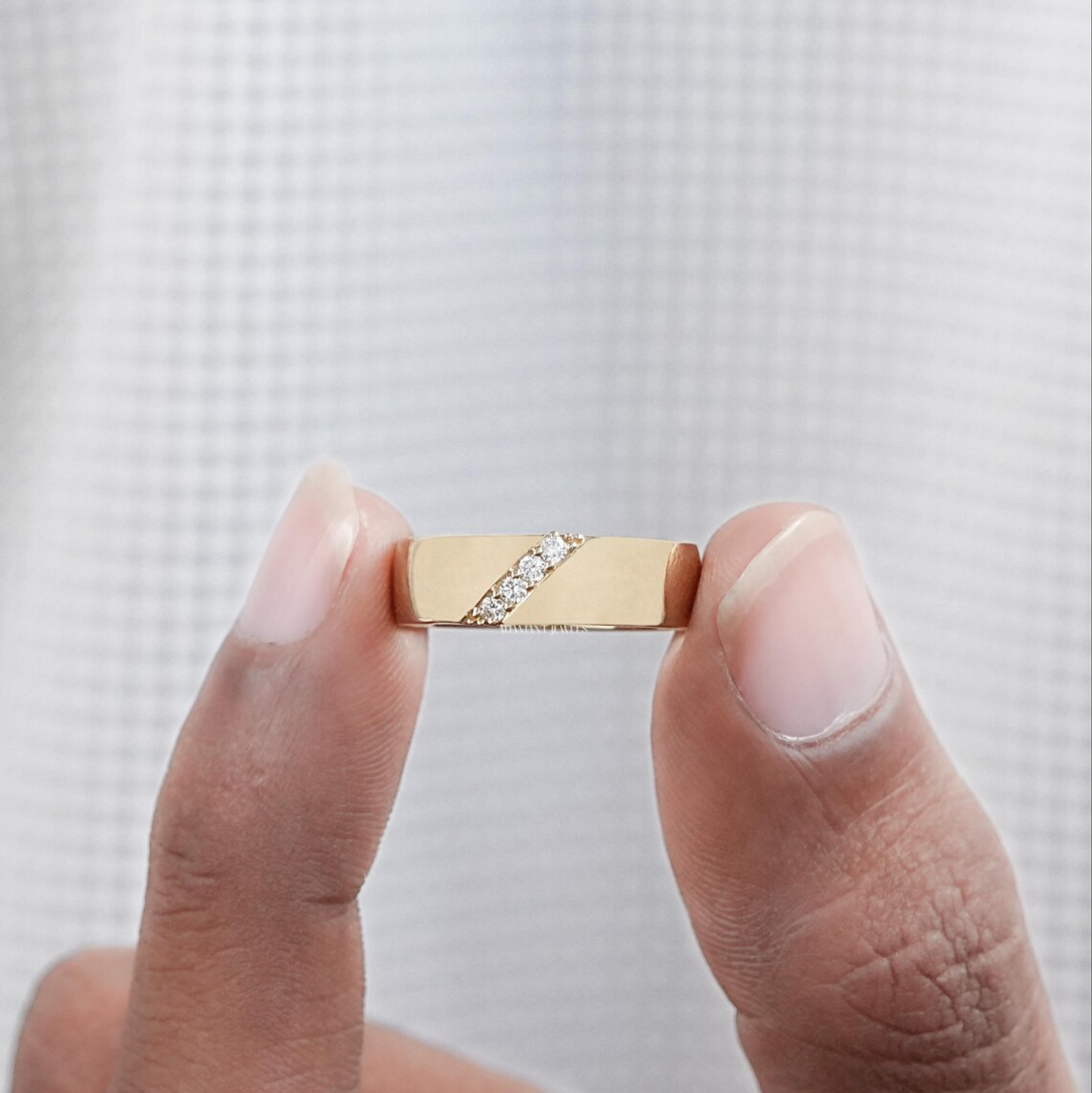 Diamond 14K Gold Ring Men