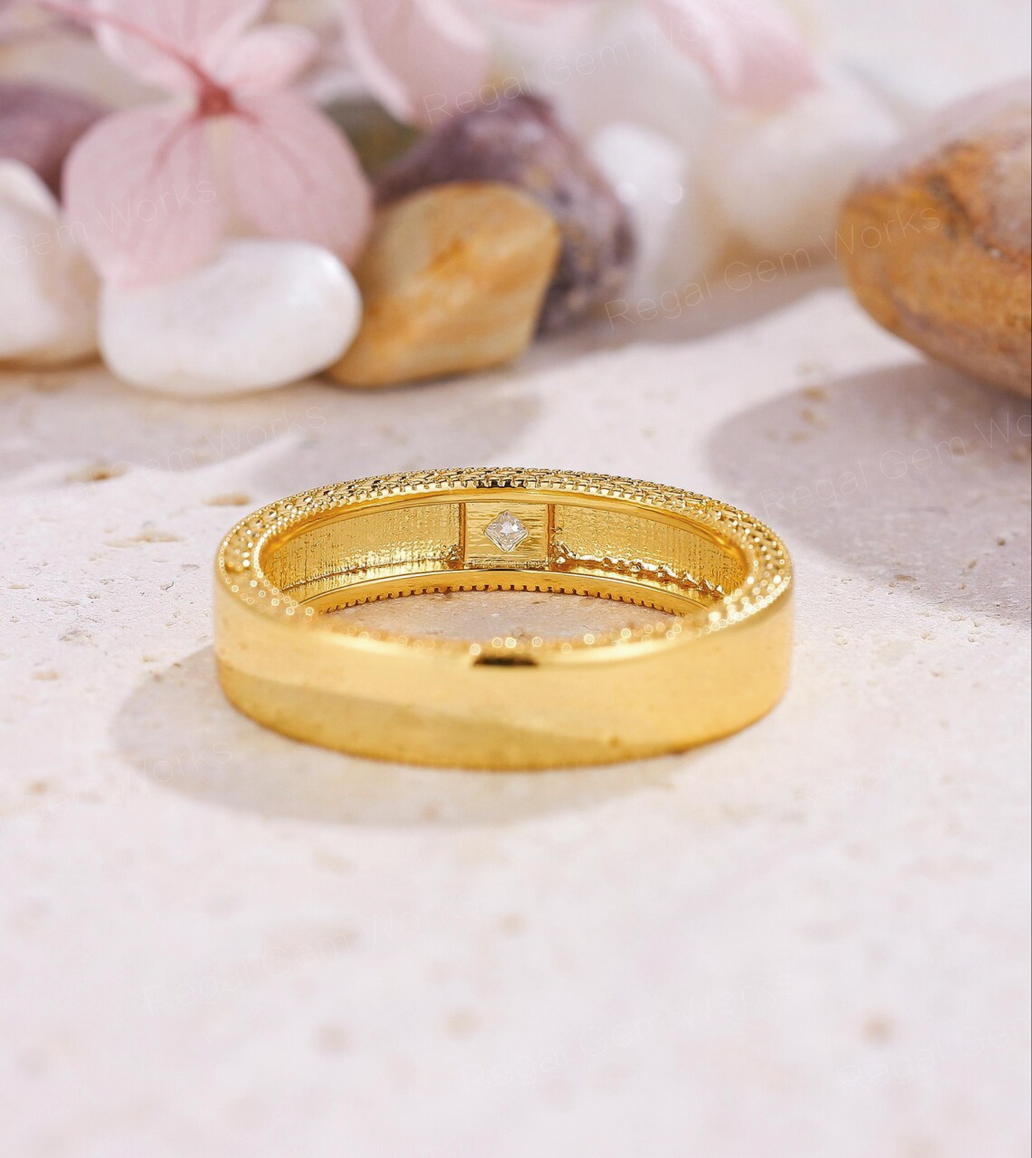 Diamond 14k Gold Ring Men