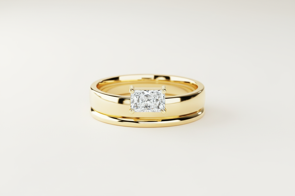Real 14k gold diamond ring for men