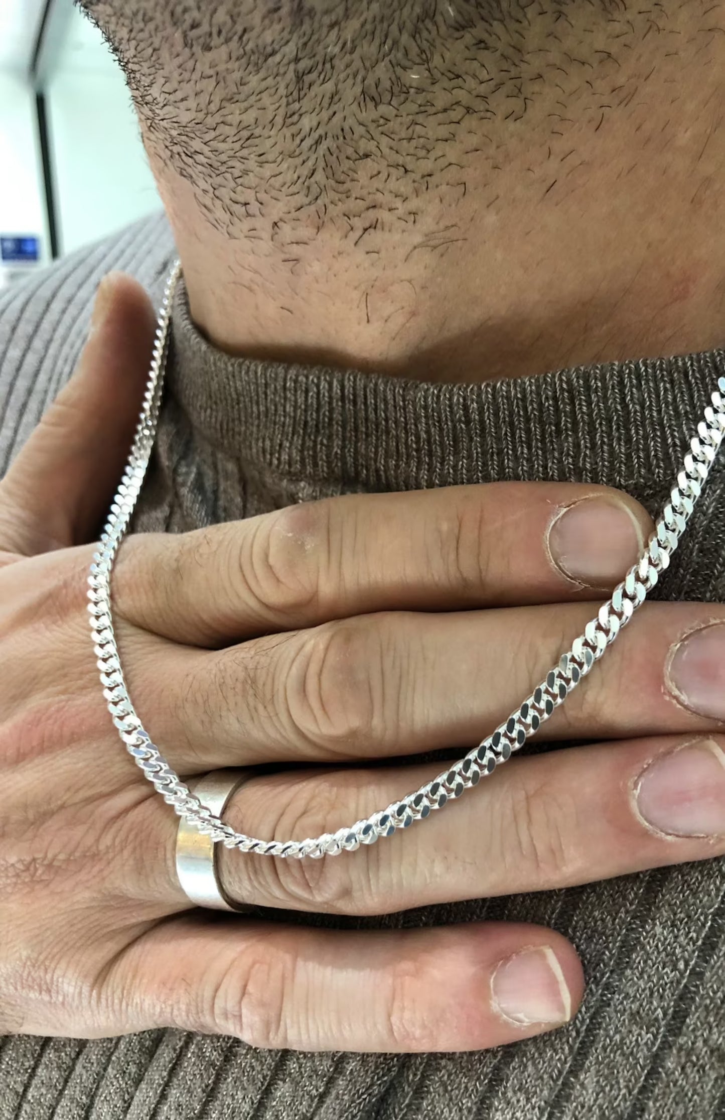 Handgefertigte Miami Cuban Link Halskette aus Sterlingsilber