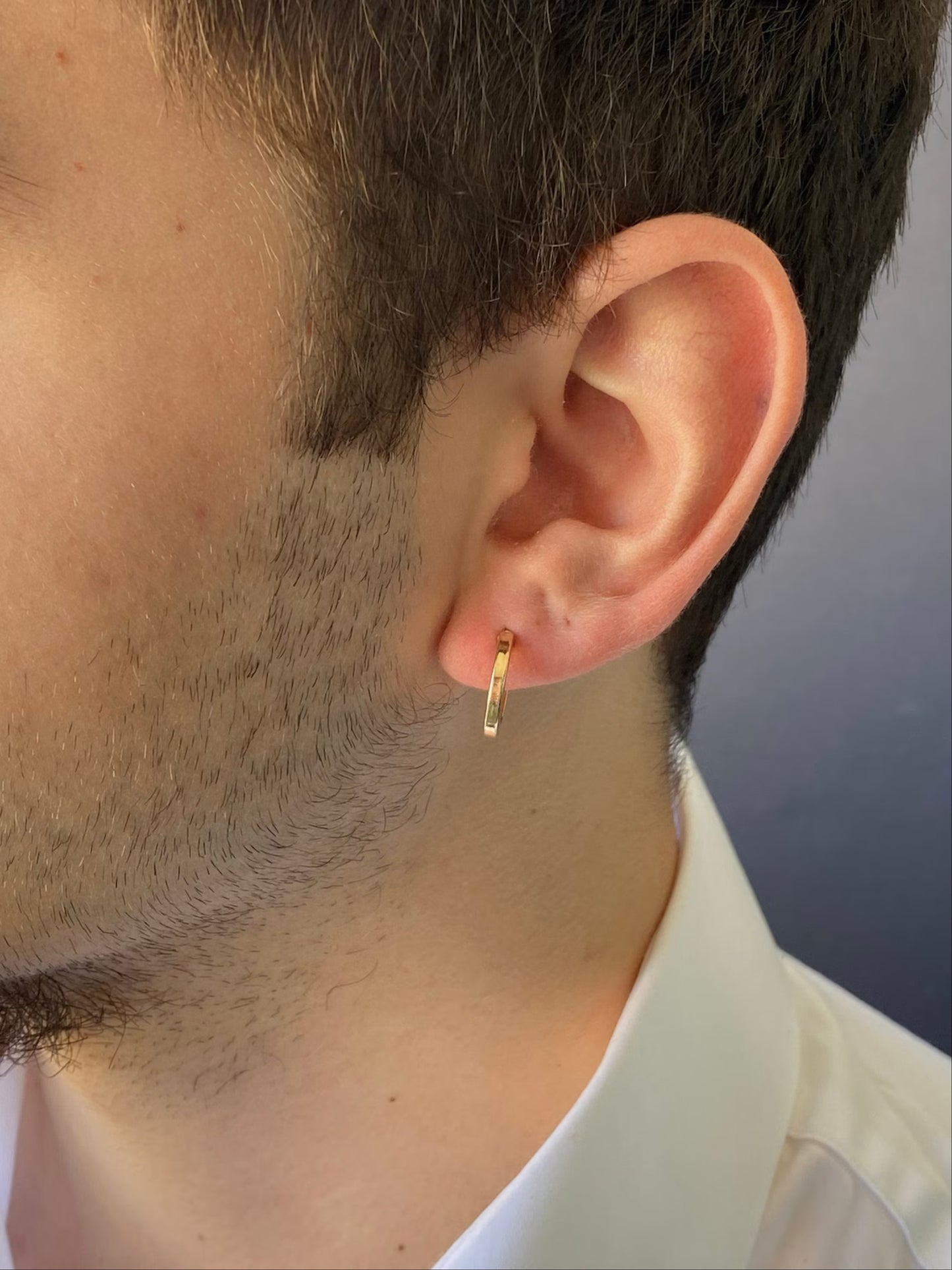 Men's 18k Solid Gold Hoop Earrings