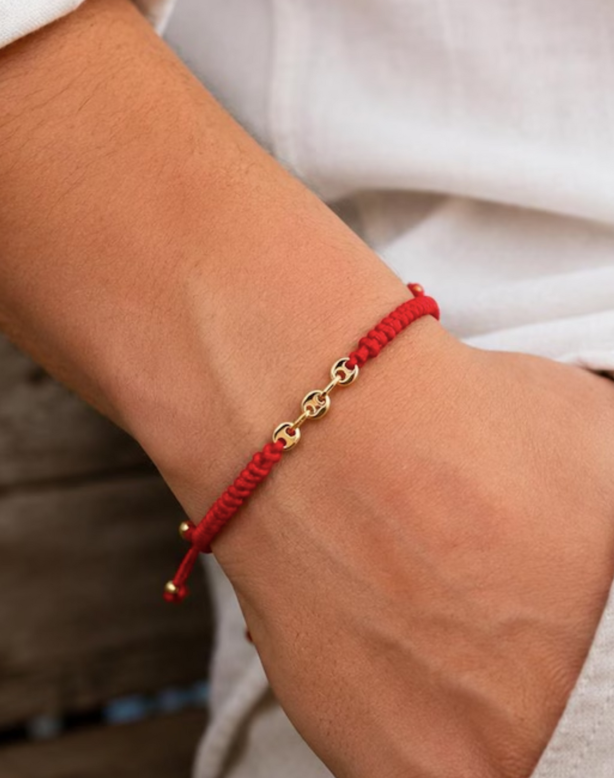 Real 18k Gold Mariner Link Bracelet Men's