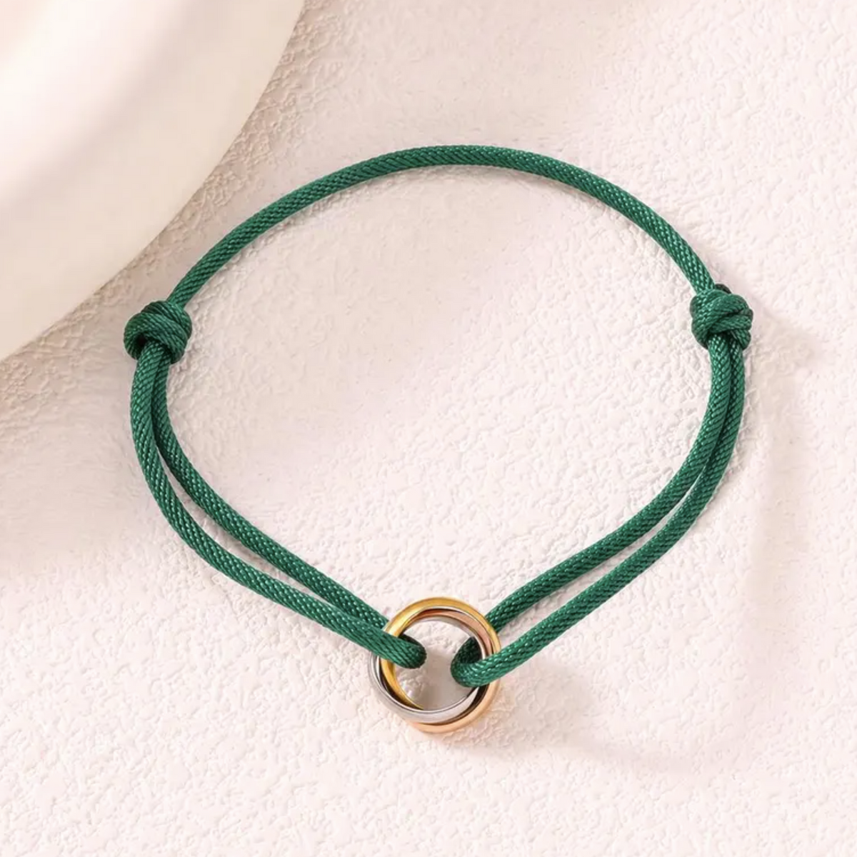 Men's Real Solid Gold 18k Charm Adjustable Cord Bracelet