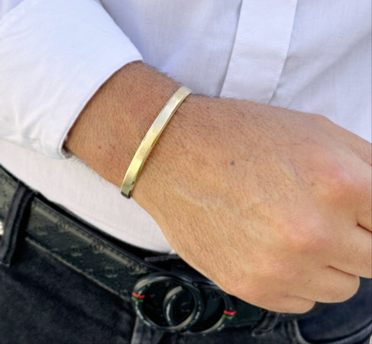 10k Gold Finish Cuff Bracelet 8mm