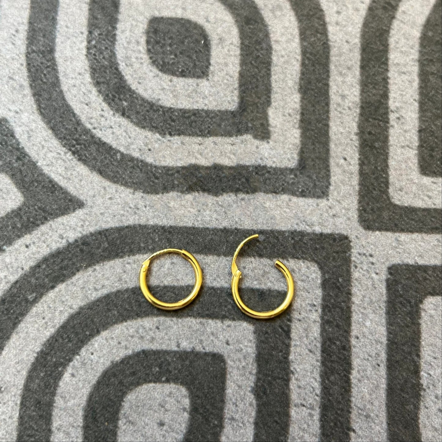 18K Gold Hoop Earrings For Him