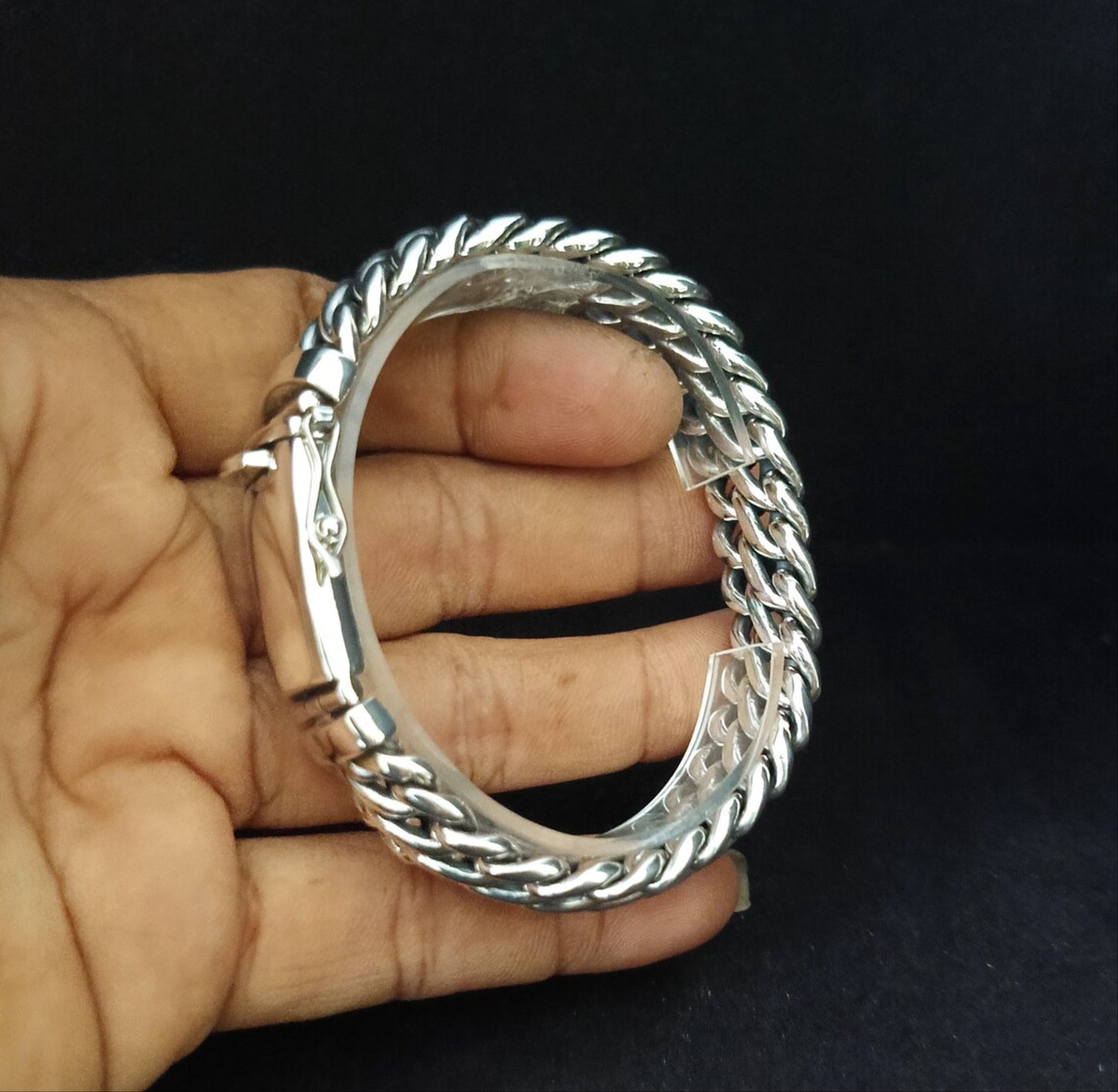 Double Rope Weave, Mens Borobudur Bracelet  925 Solid Sterling Silver