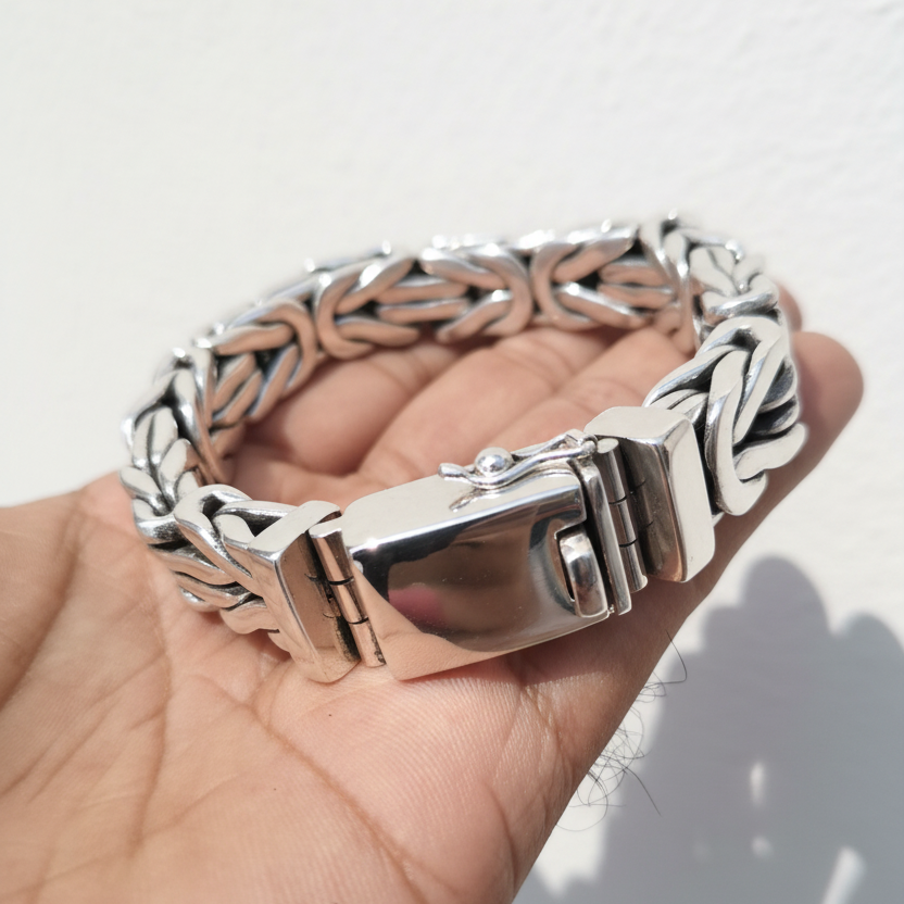 heavy-silver-bracelet -men