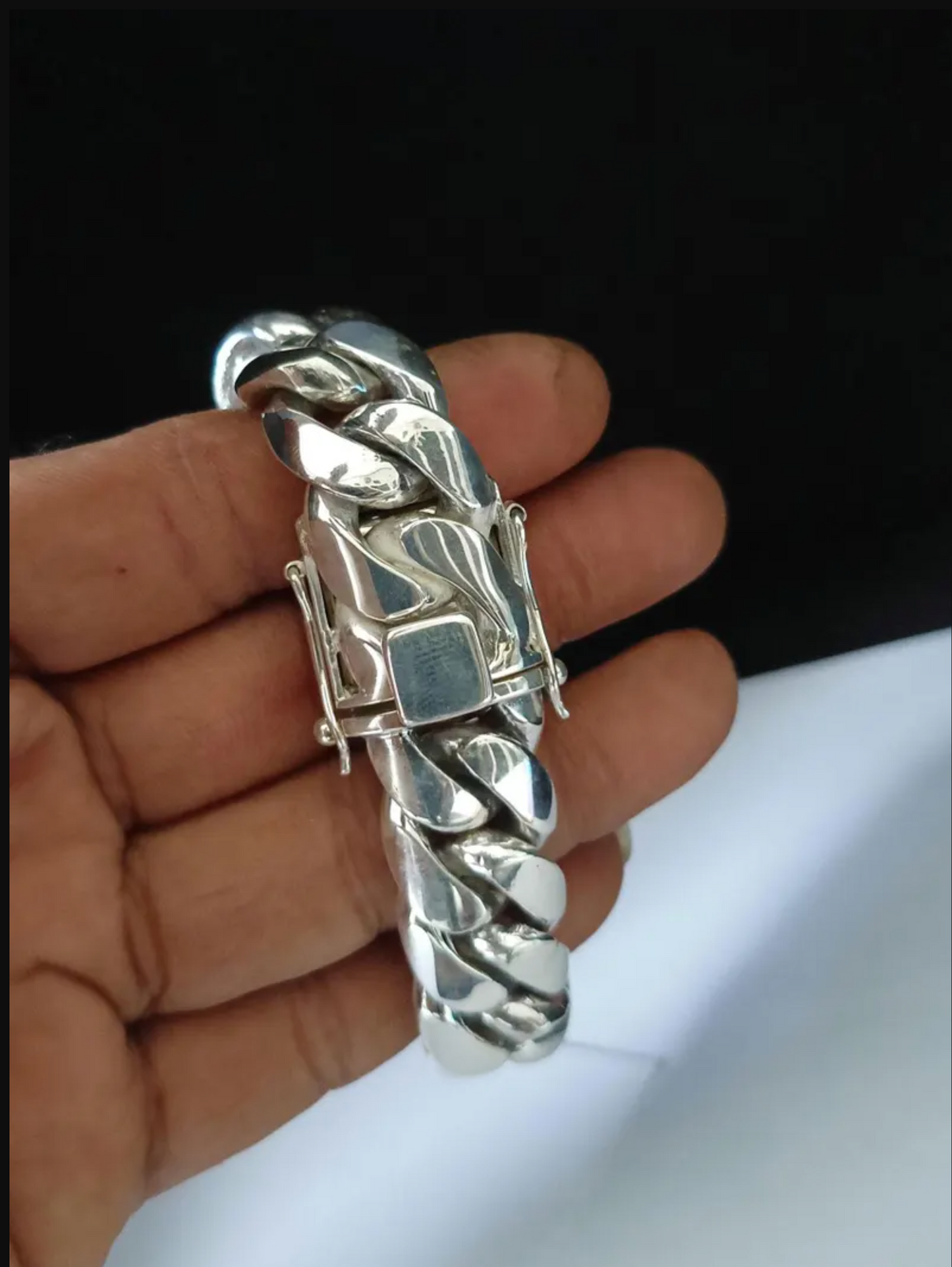 Heavy Big Link 925 Sterling Silver Bracelet Men's