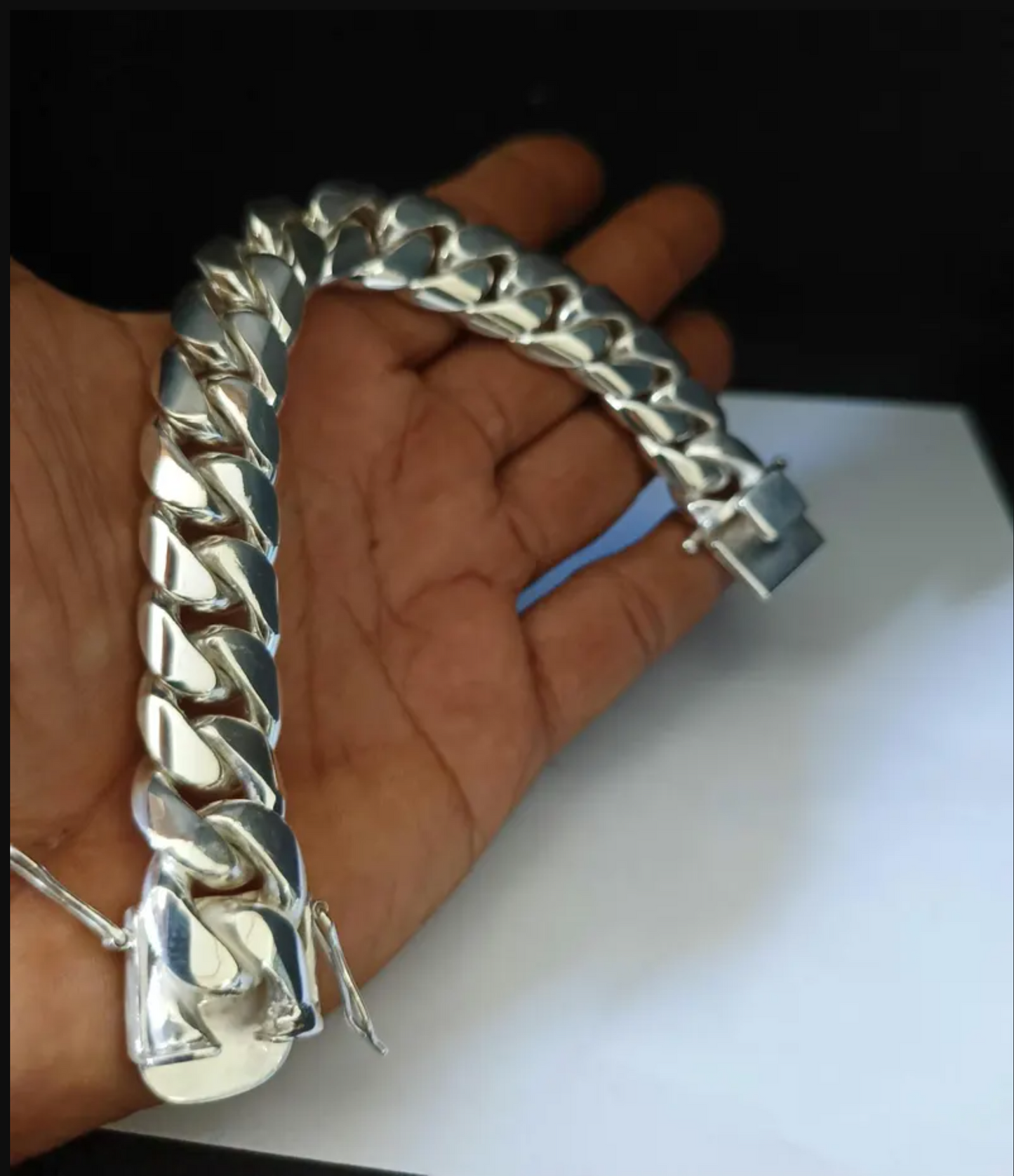 Heavy Big Link 925 Sterling Silver Bracelet Men's