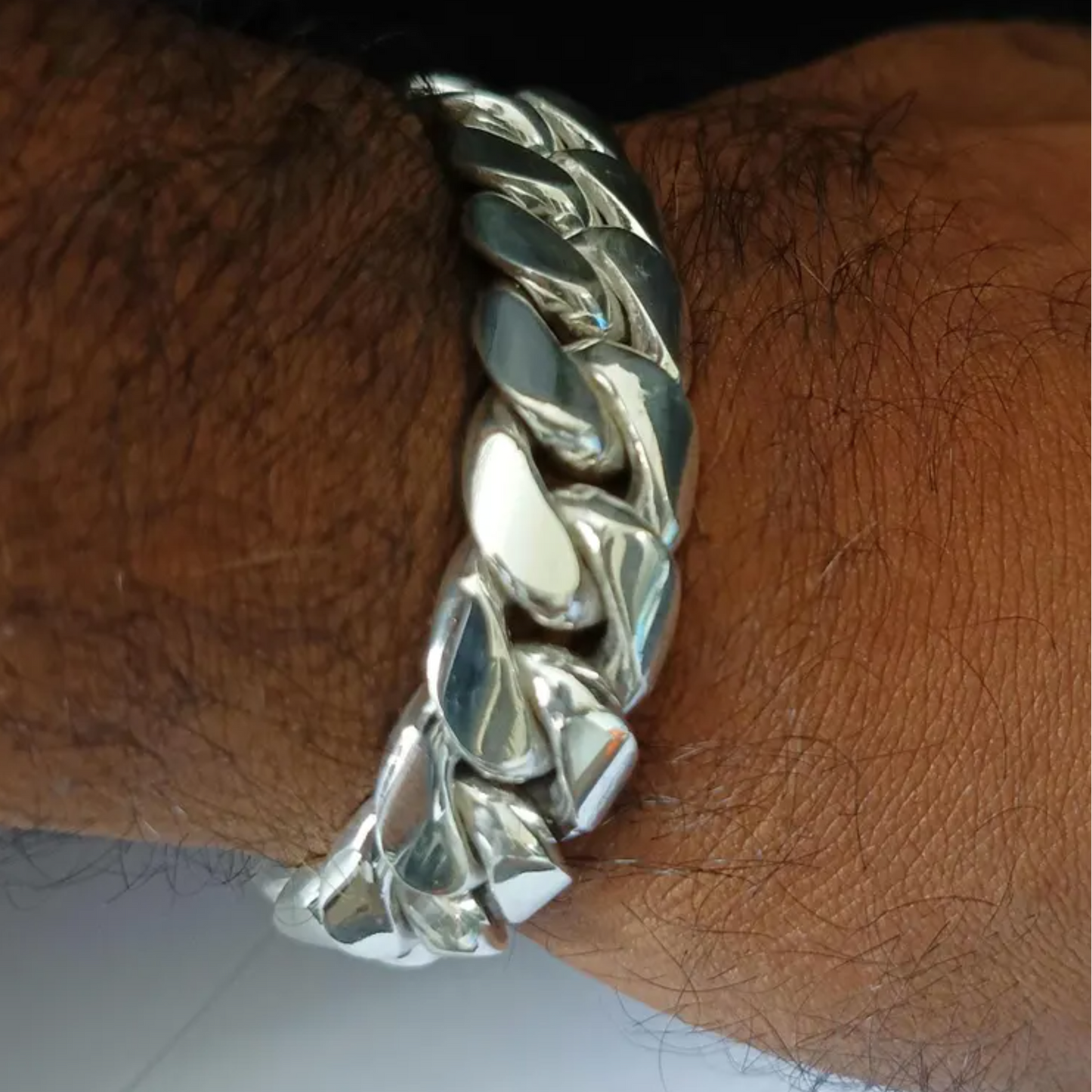 Heavy Big Link 925 Sterling Silver Bracelet Men's