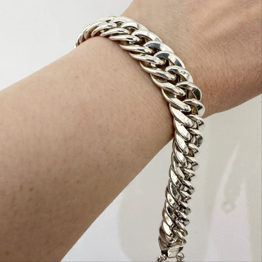 999K Silver Handmade Men Bracelet with 925K Clasp