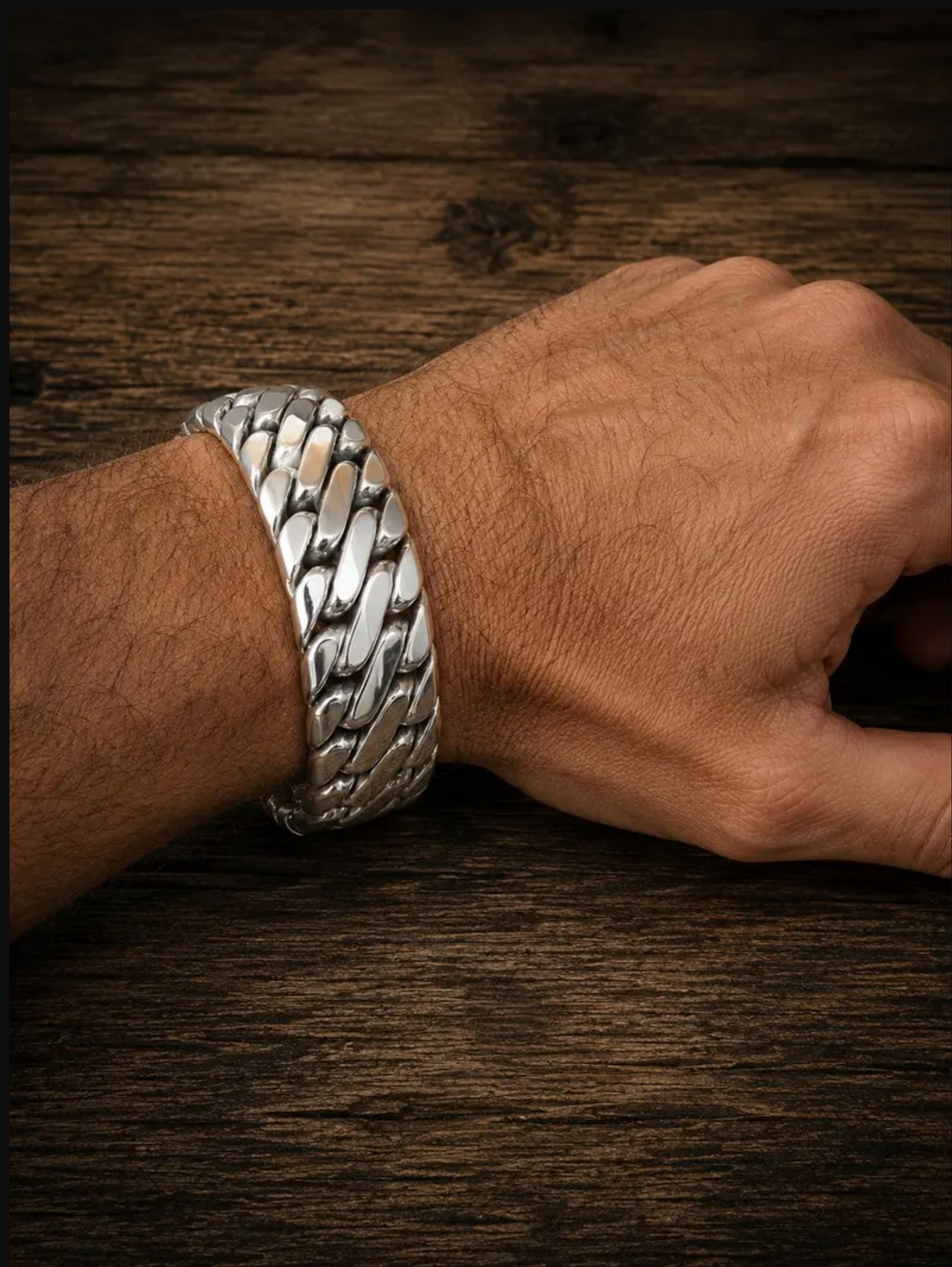 Real 925 Sterling Silver Snake Bracelet 15mm