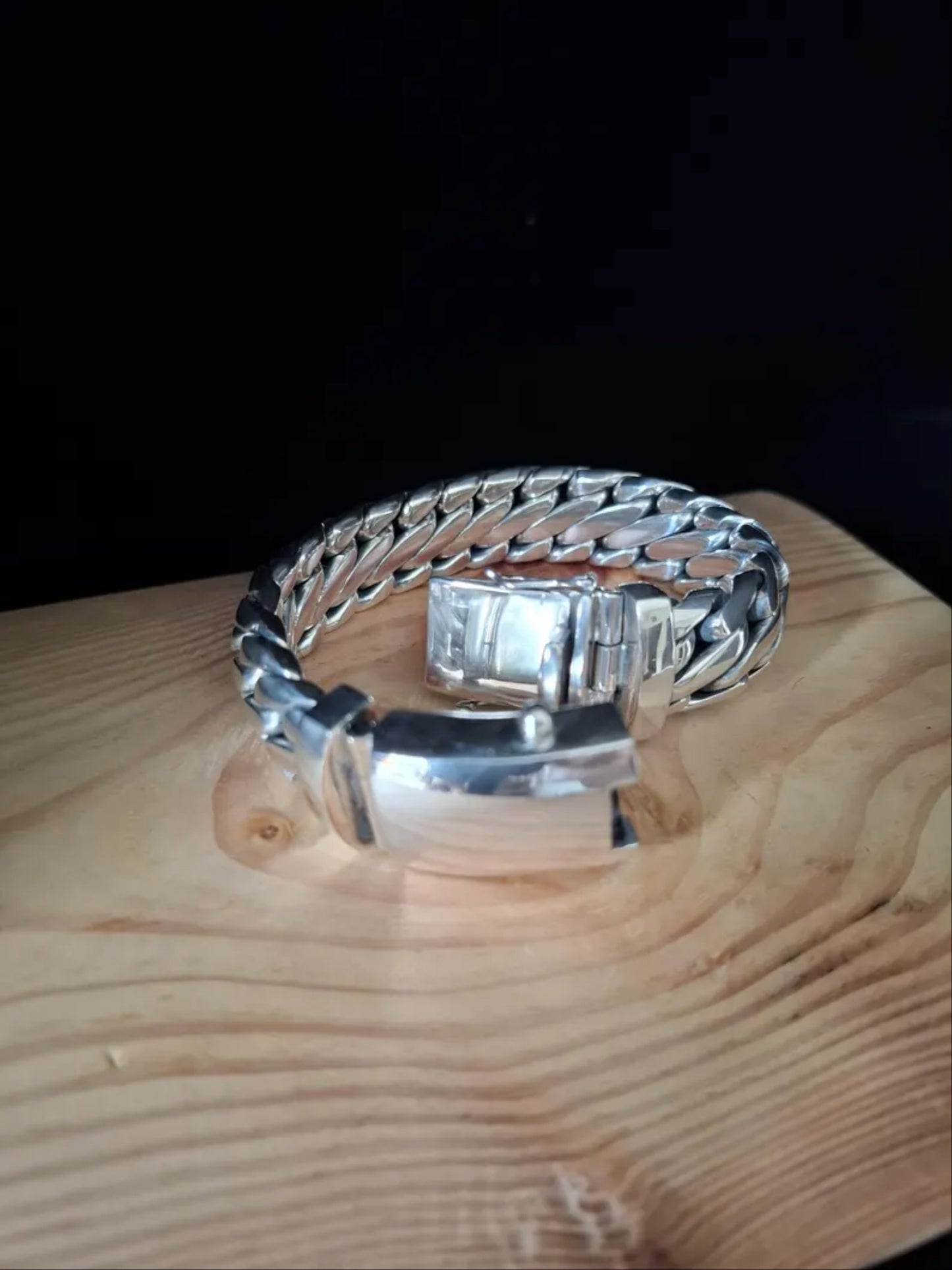 Heavy Chunky 925 Sterling Silver Bikers Bracelet