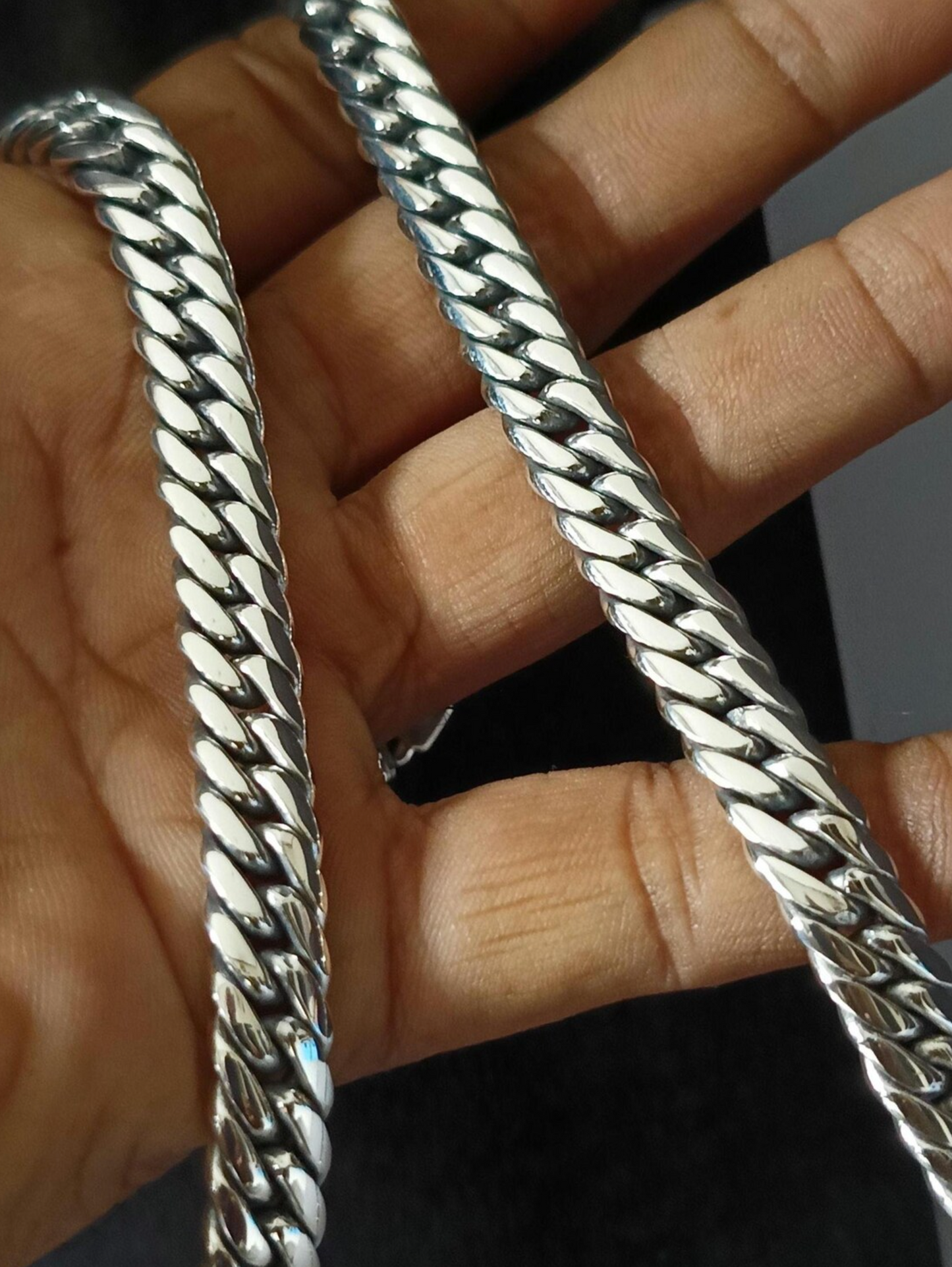 925 Sterlling Silver Heavy Curb Link Chain Necklace Men's