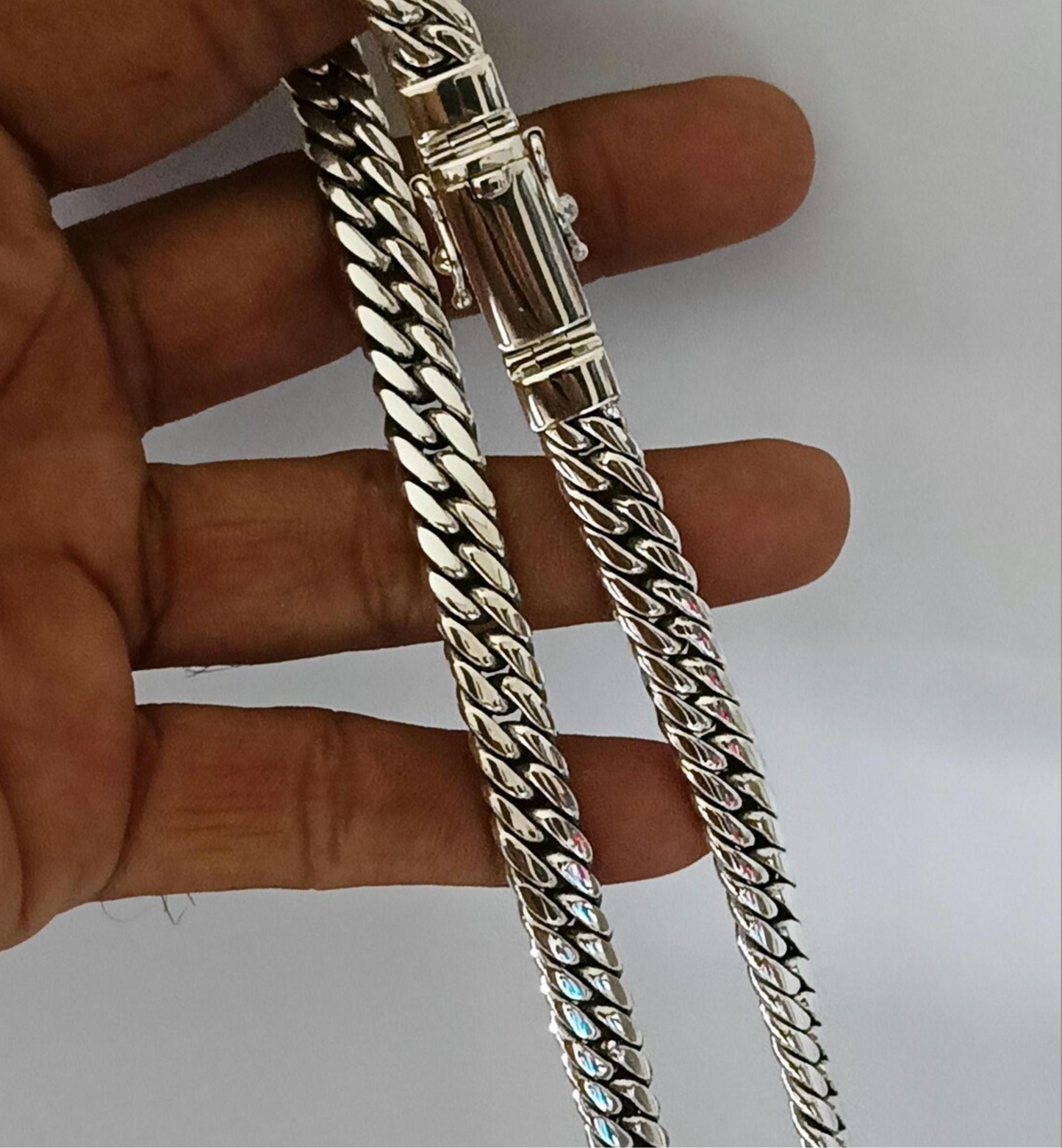 925 Sterlling Silver Heavy Curb Link Chain Necklace Men's