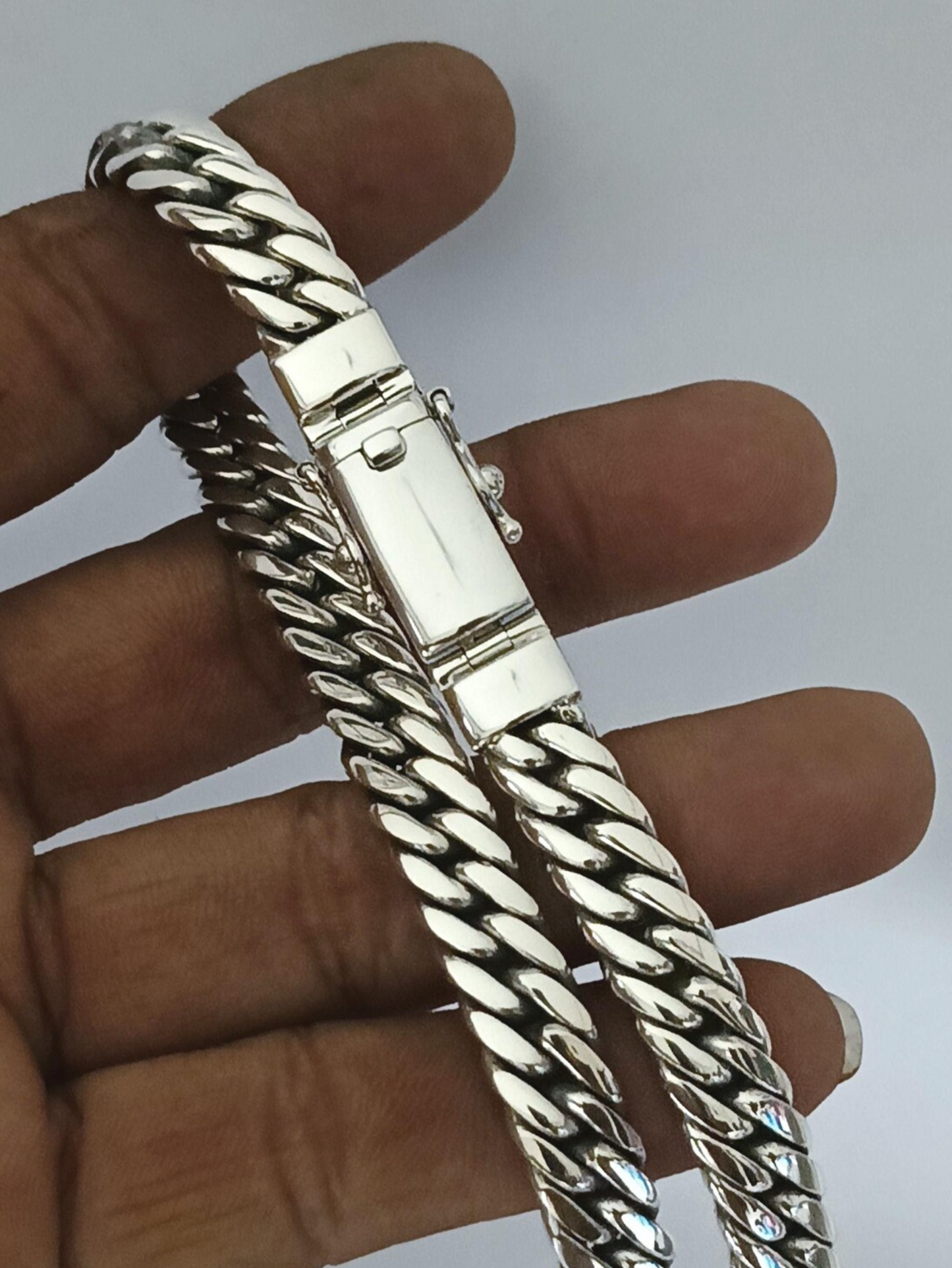 925 Sterlling Silver Heavy Curb Link Chain Necklace Men's