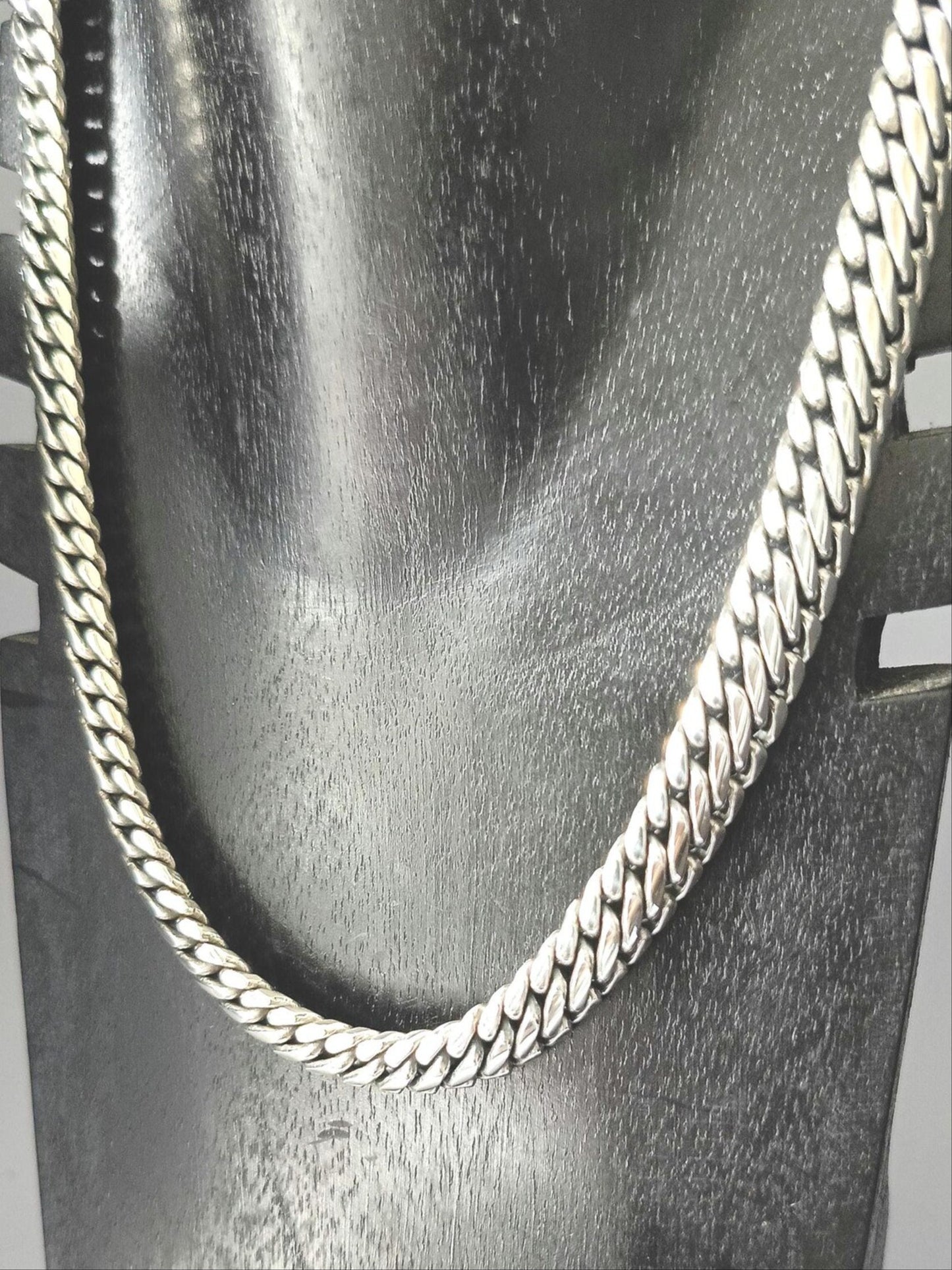 22" Very Heavy Artisan Crafted Wrapped Link 925 Sterling Silver Chain Necklace 150.05 Grams