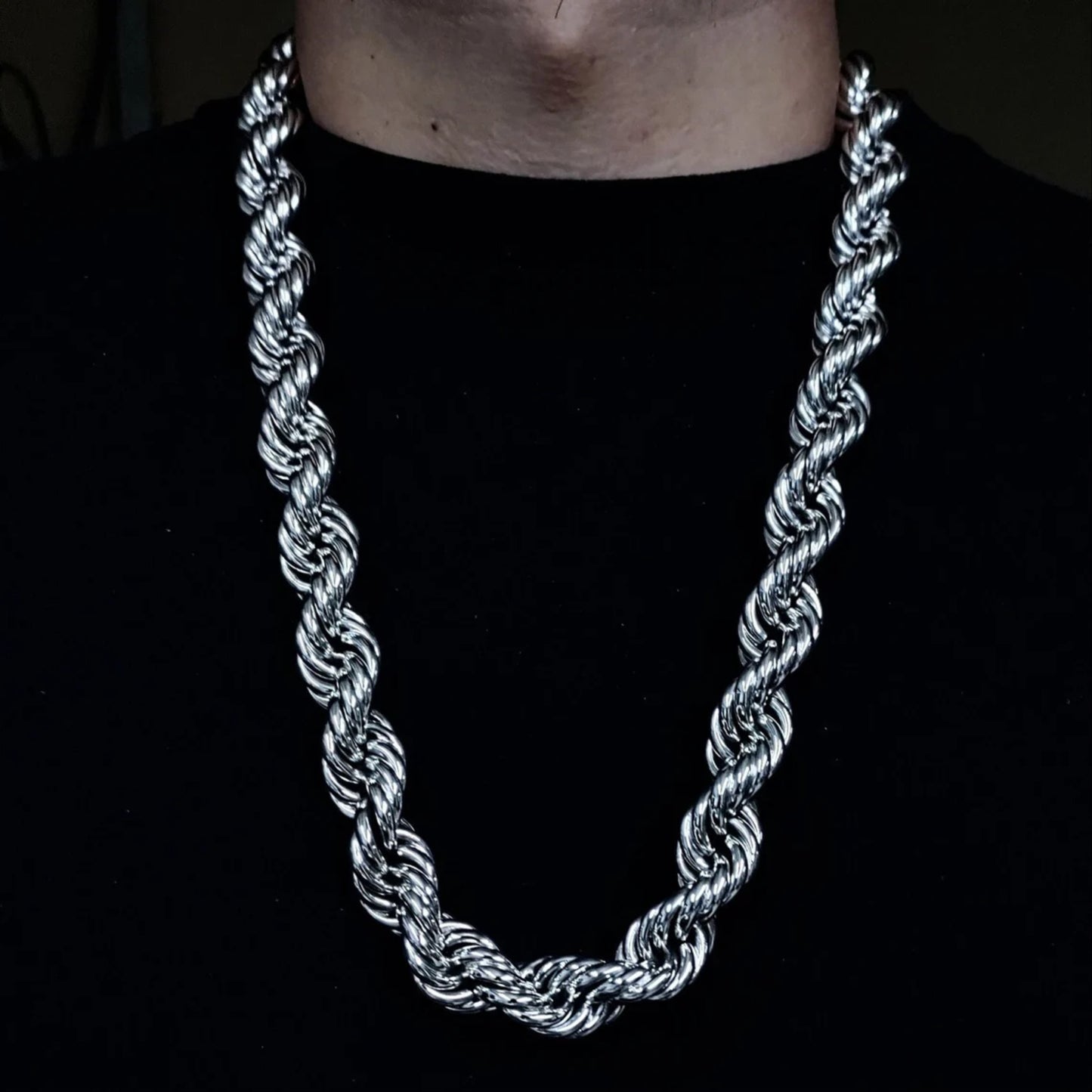 925 Sterling Silver Chunky Rope Necklace