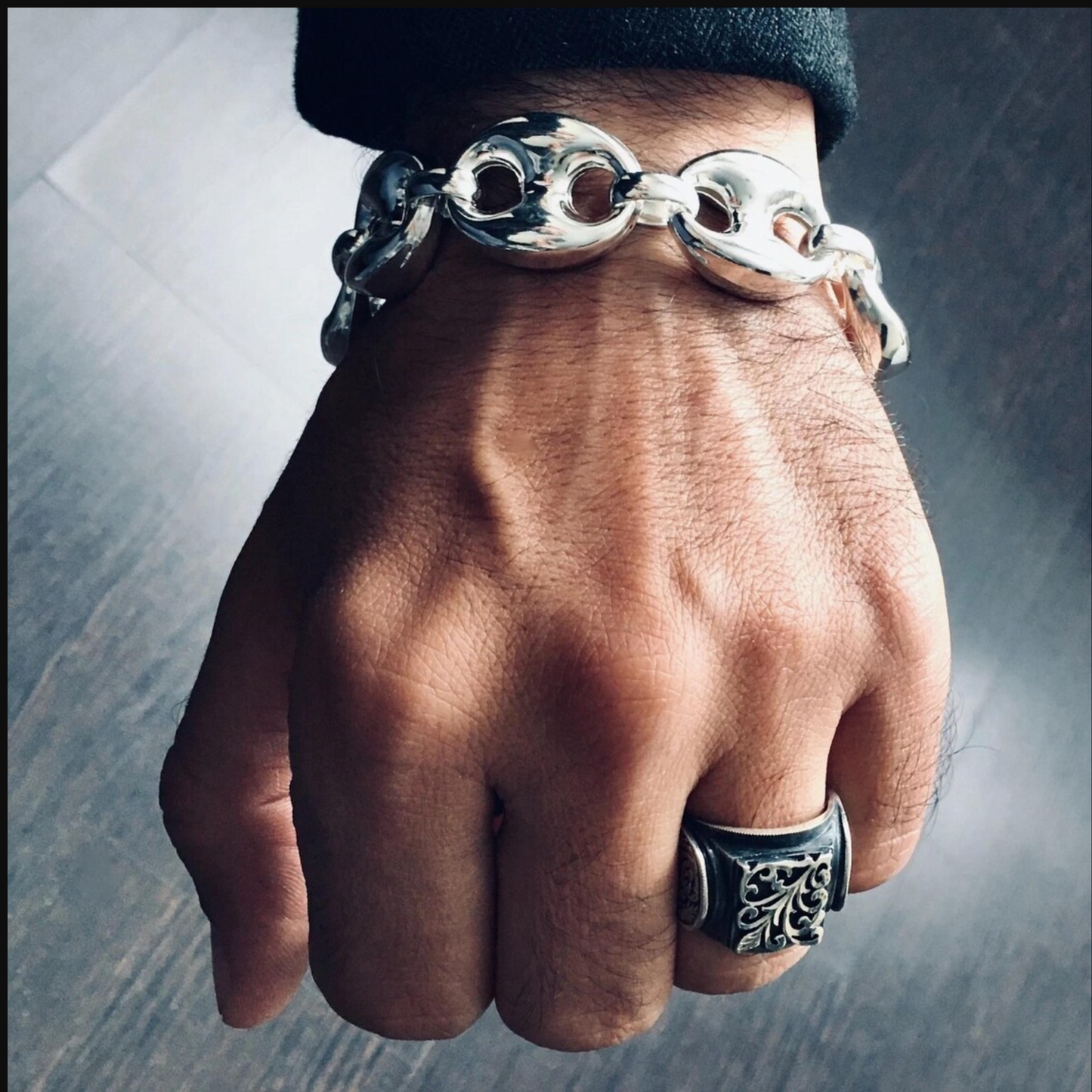 925 Sterling Silver Heavy Jumbo Link Bracelet Men's