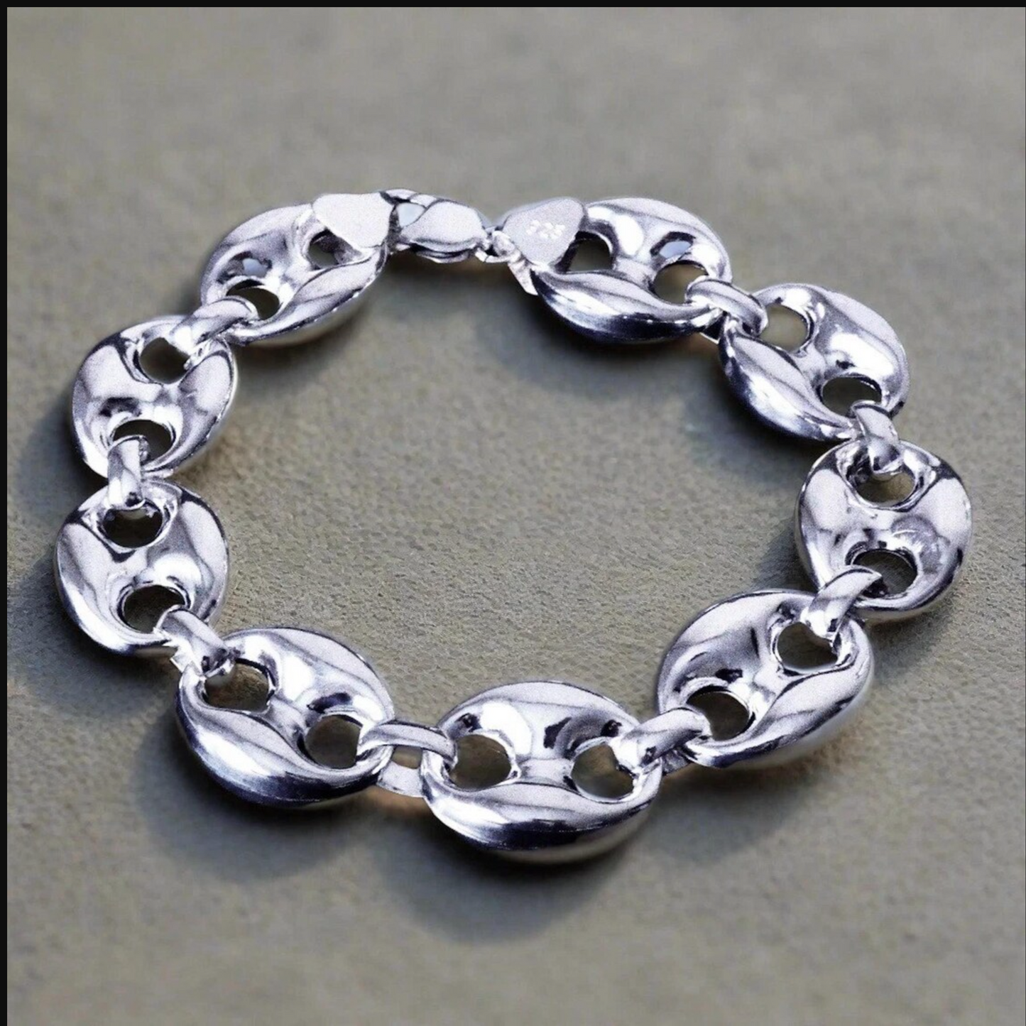 925 Sterling Silver Heavy Jumbo Link Bracelet Men's