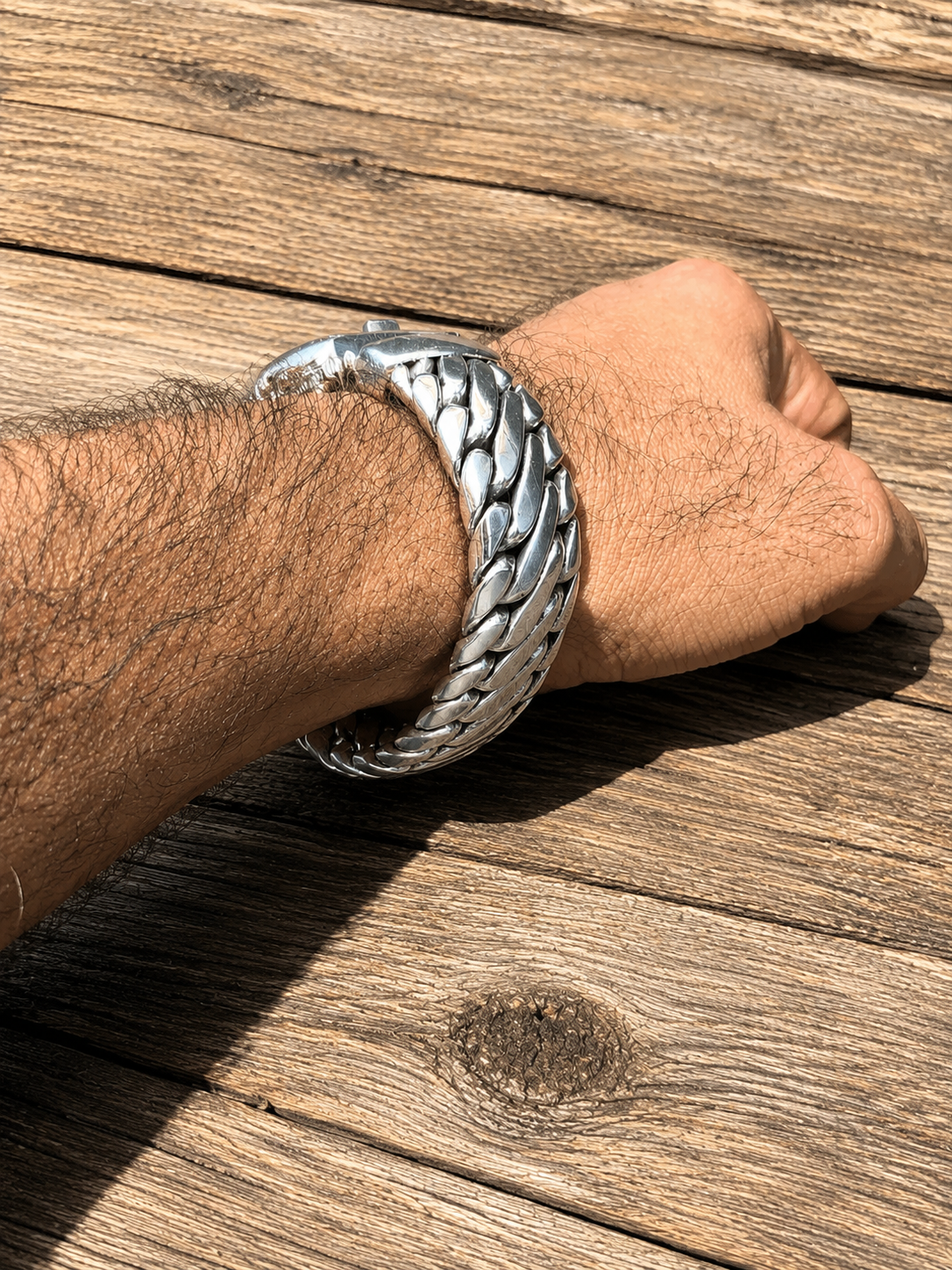 Heavy bracelet snake men's 925 sterling silver