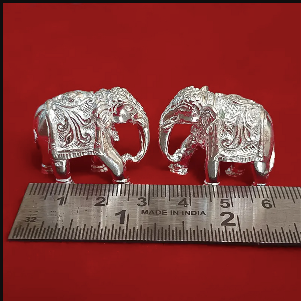 925 Solid Sterling Silver Lucky Elephant Charm Pair
