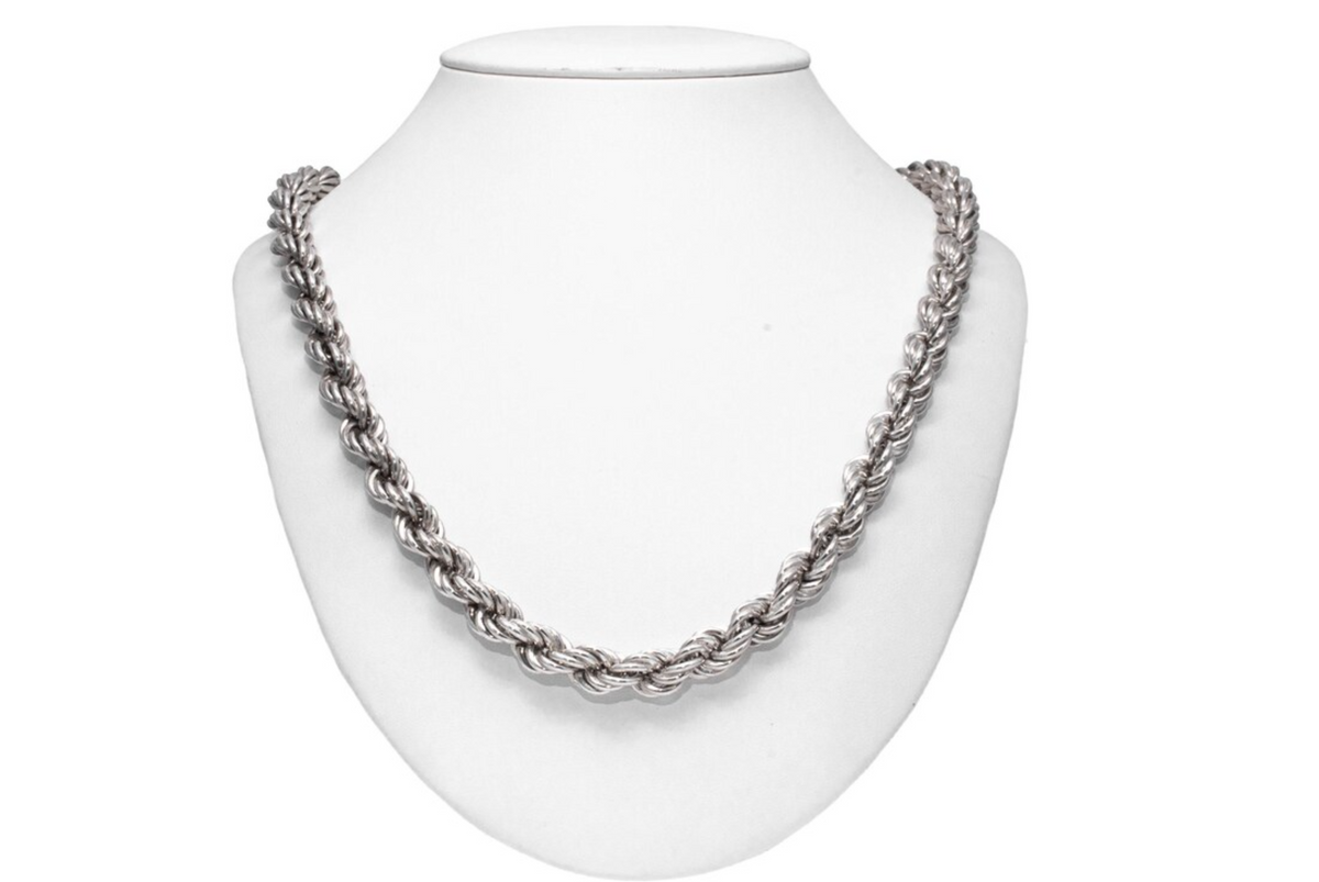 Solid 925 Sterling Silver Rope chain Men's