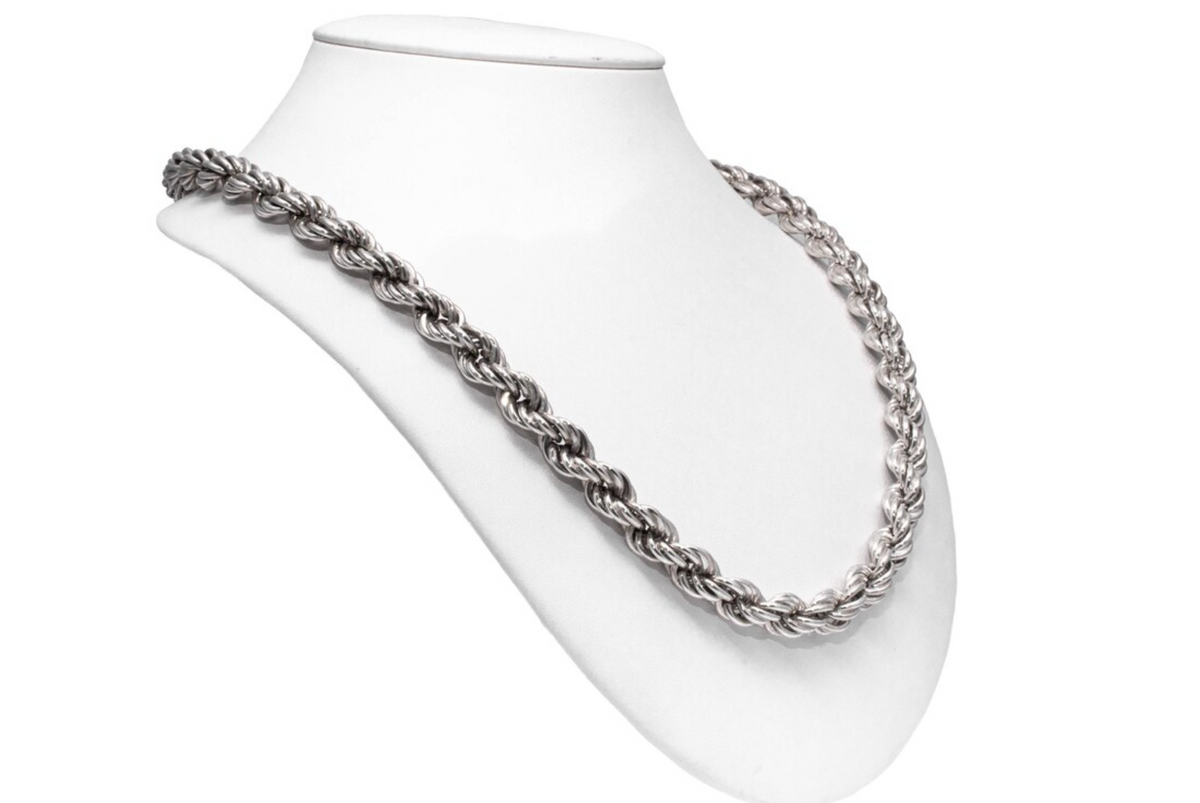 Solid 925 Sterling Silver Rope chain Men's