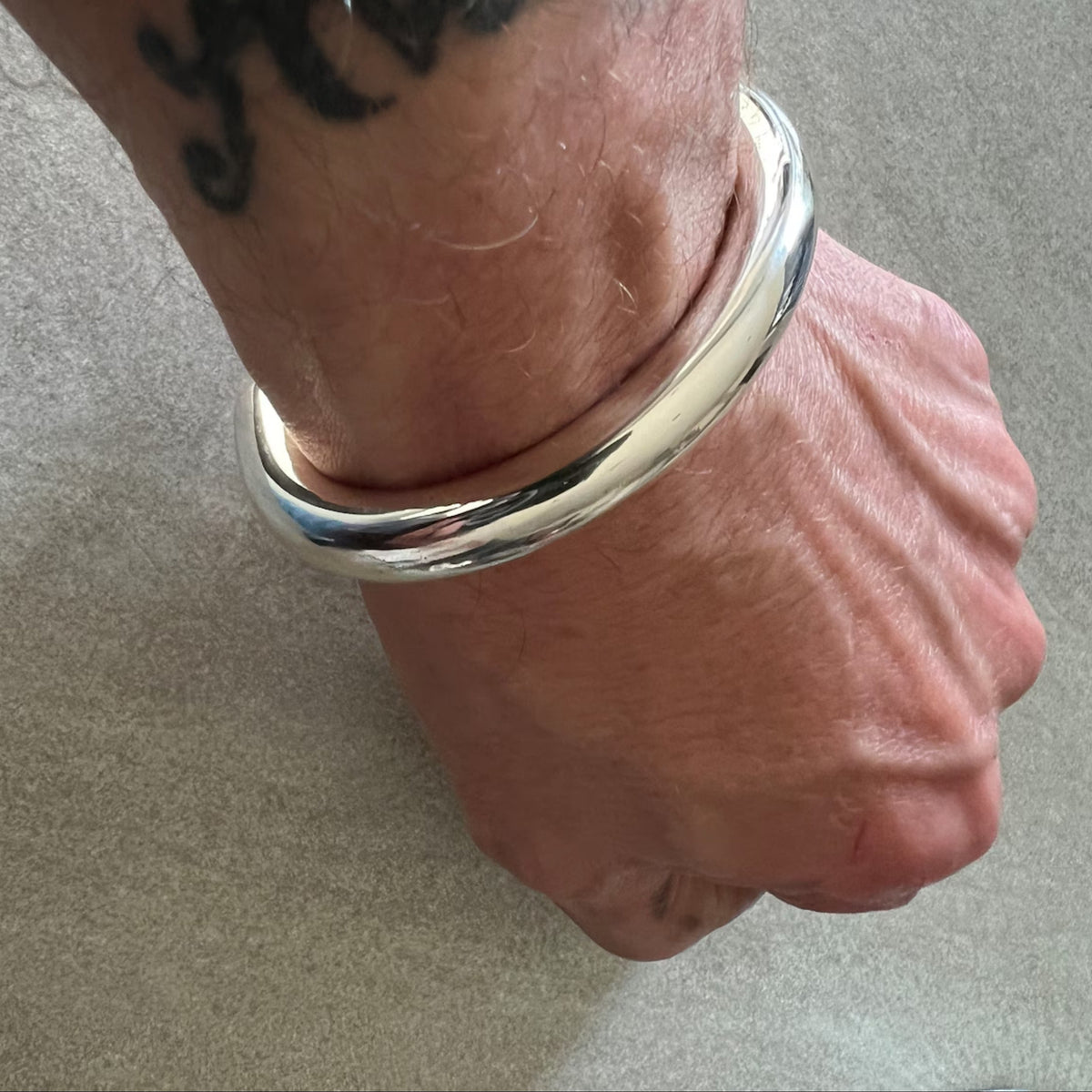 heavy hamered bracelet 999 silver