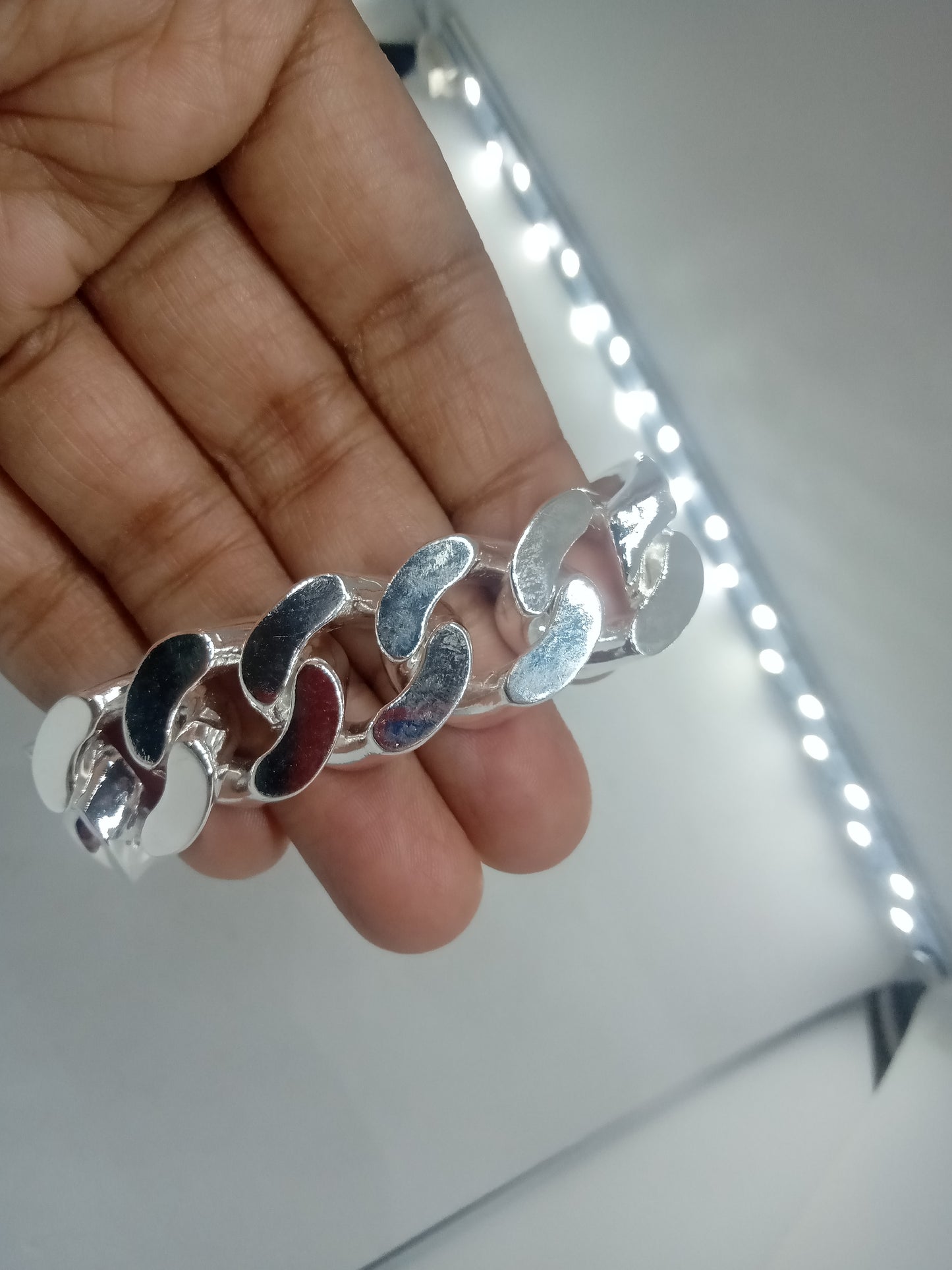 VERY BIG! Miami Cuban Link Bracelet x 17 mm Wide - Huge, Heavy Mens Design. Street Style - 925 Sterling Silver Jewelry Handmade