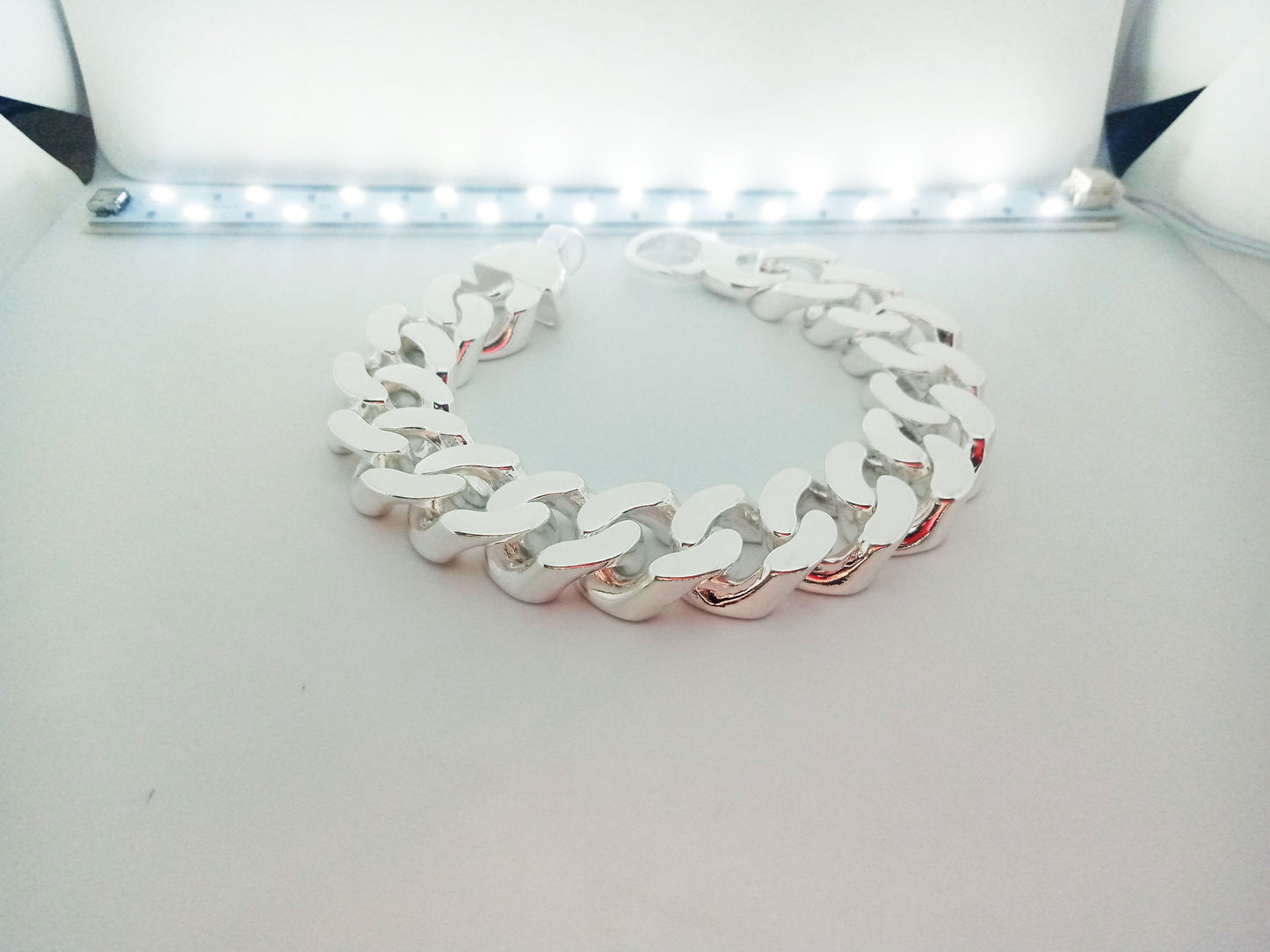 VERY BIG! Miami Cuban Link Bracelet x 17 mm Wide - Huge, Heavy Mens Design. Street Style - 925 Sterling Silver Jewelry Handmade