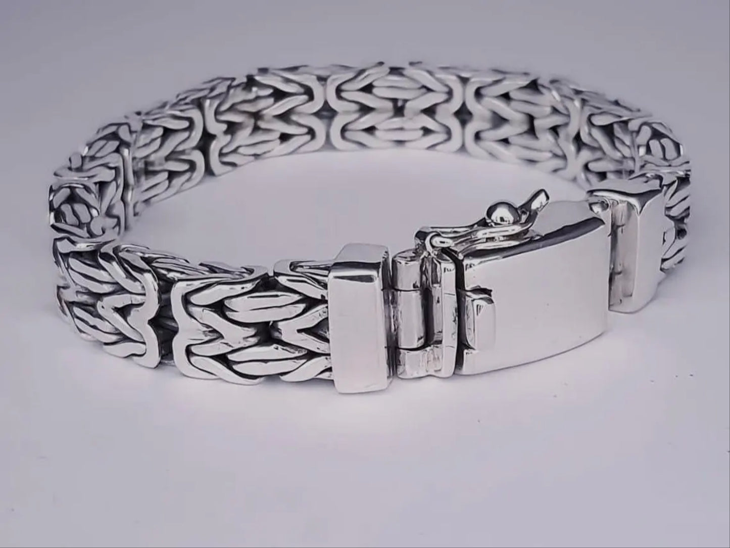 Men 925 Silver Double Link Bracelet Gift