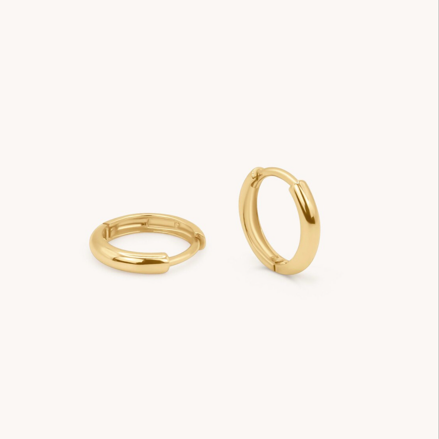 18k Gold Hoop Earrings 12mm