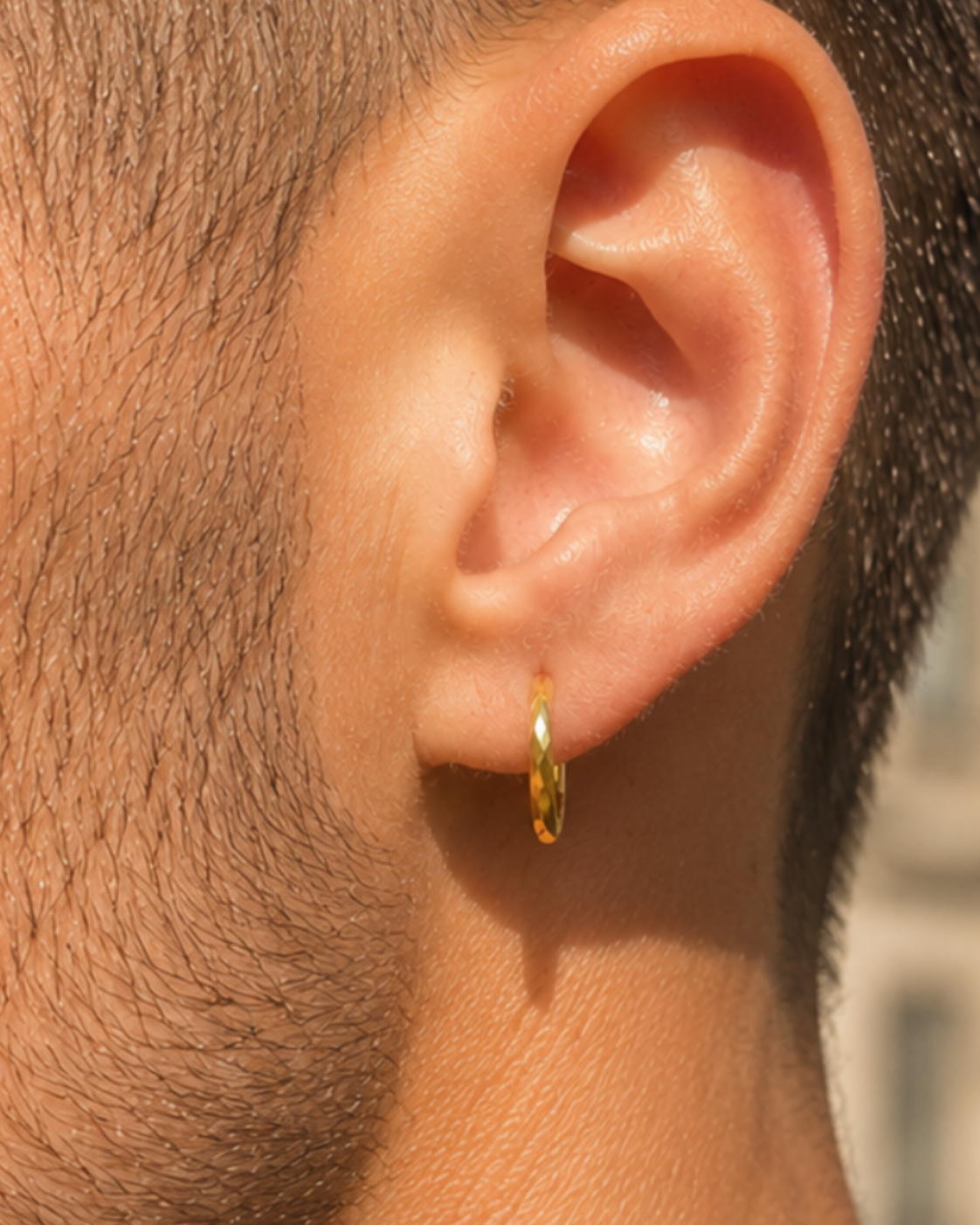 diamond cut hoop earrings men's
