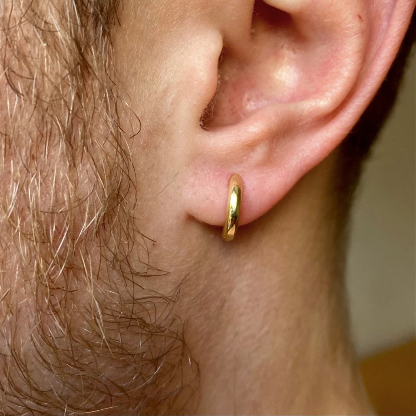 14k Gold Hoops Men