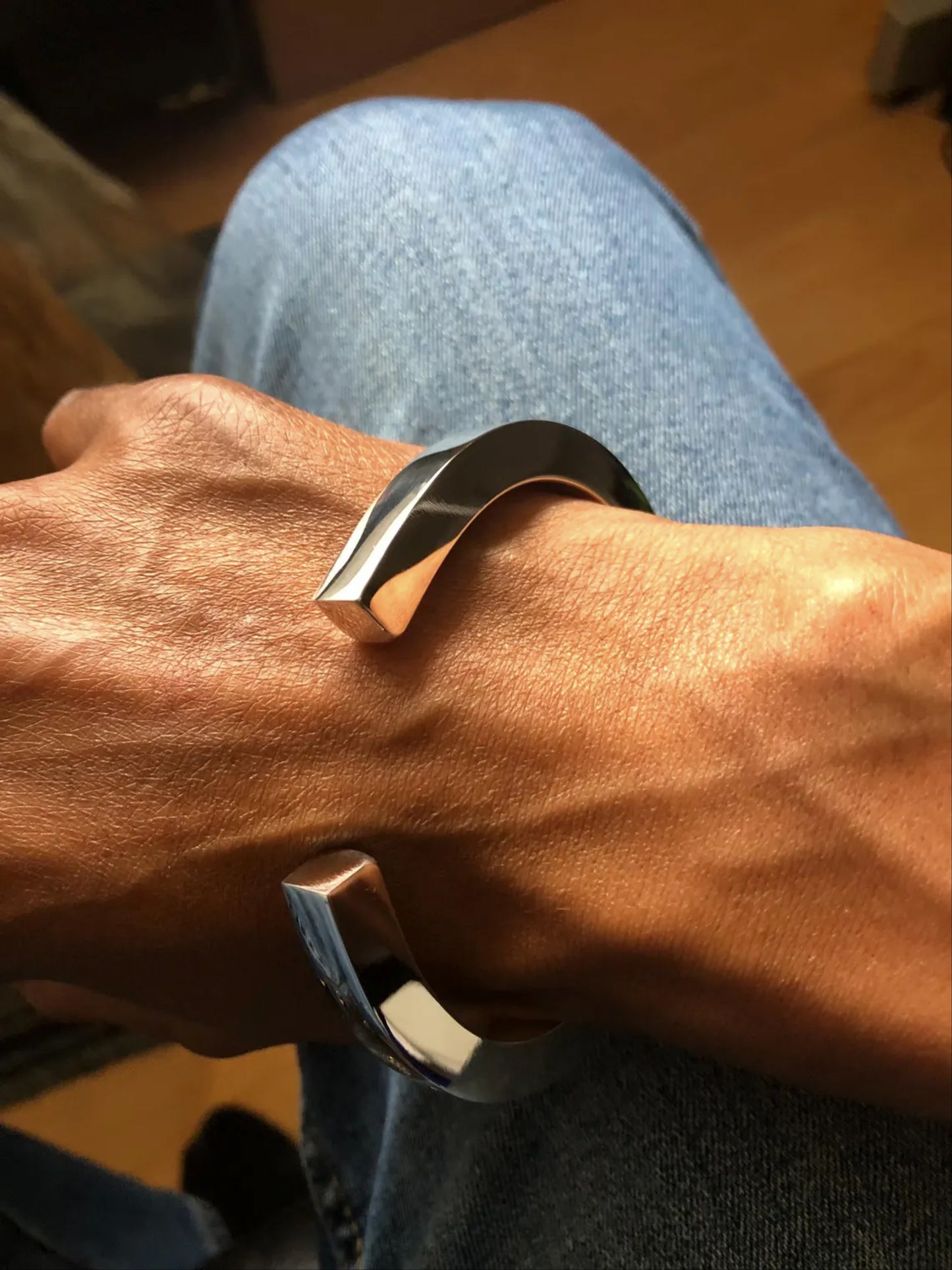Large 999 silver Cuff bracelet