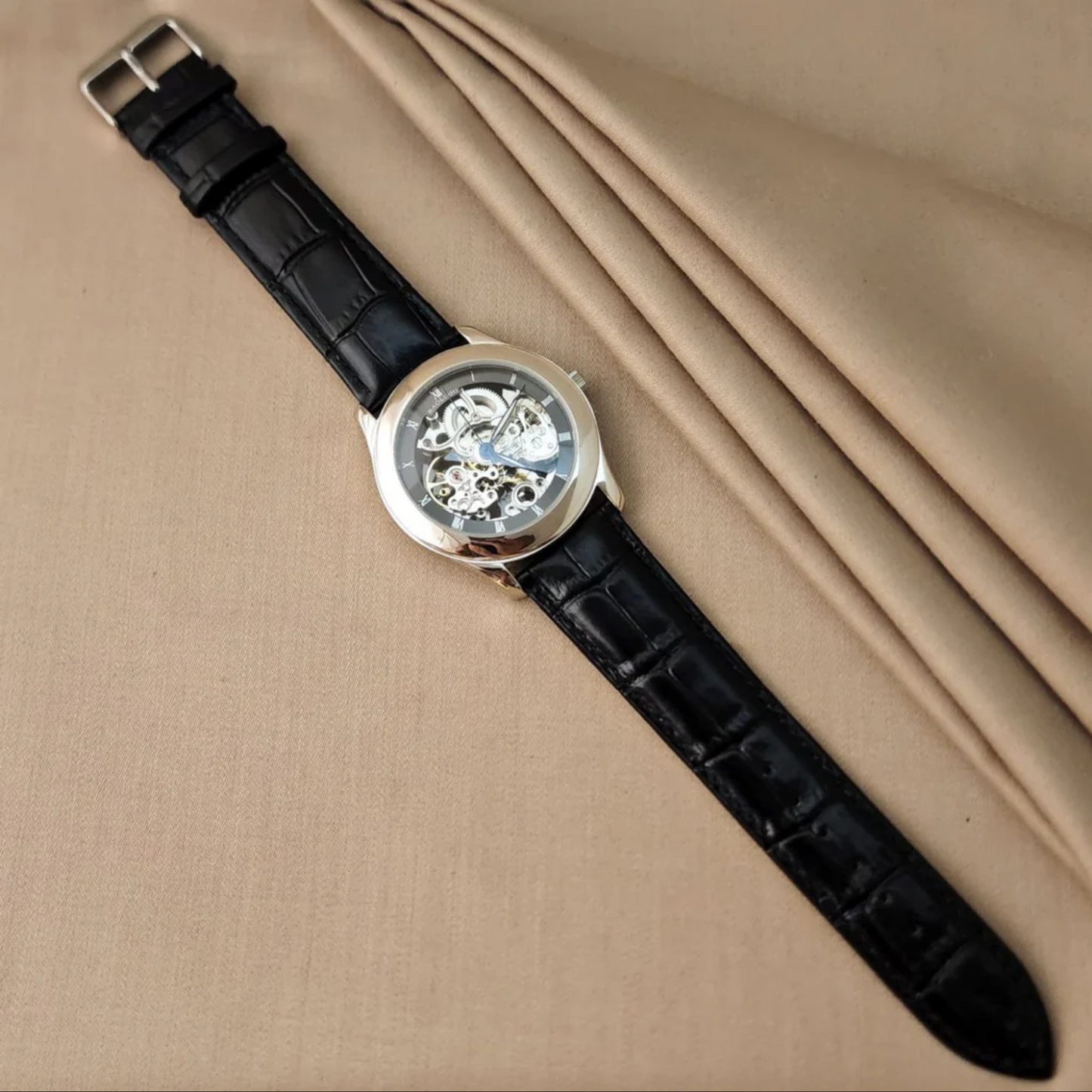 Silver Leather Watch