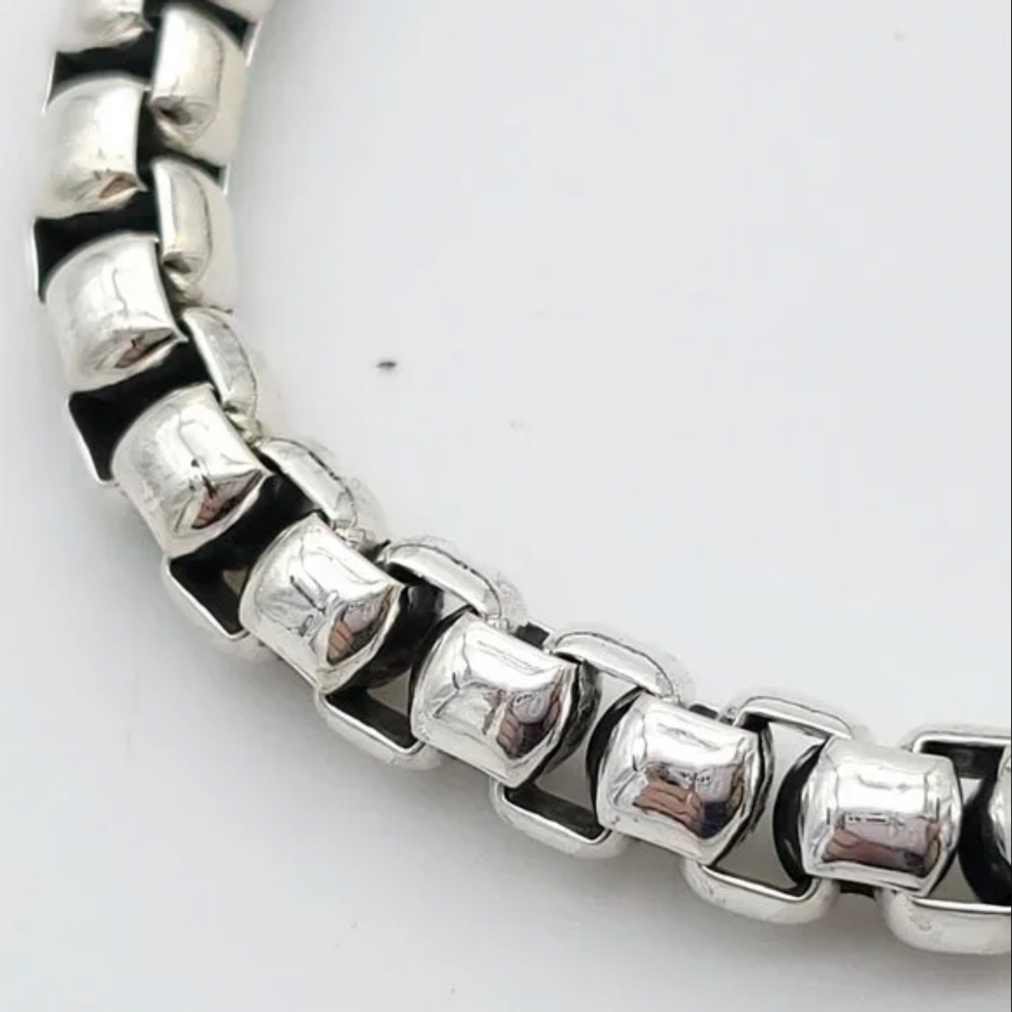 Rounded Box Chain Bracelet, 10mm Sterling Bracelet