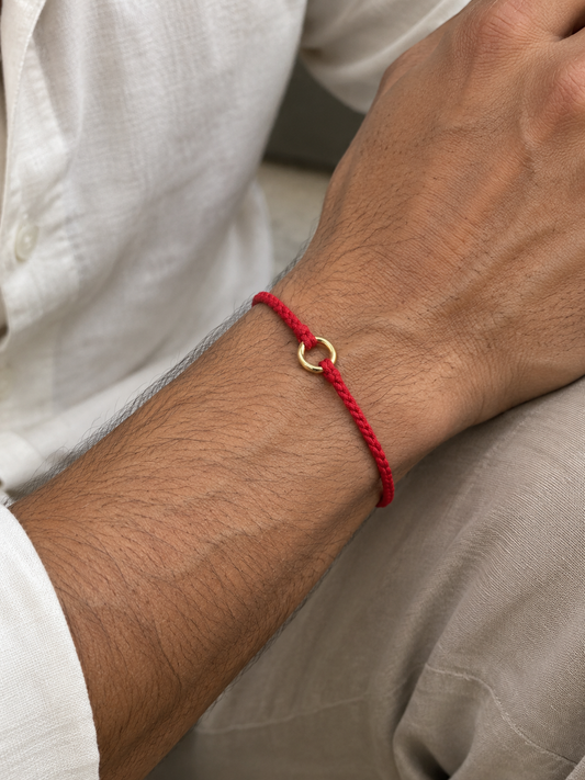 Solid 18k Gold Lucky Bracelet Men's