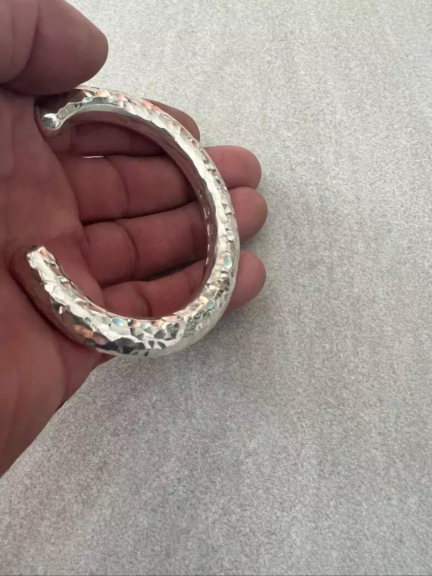 Hammered Sterling Silver Bangle Bracelet