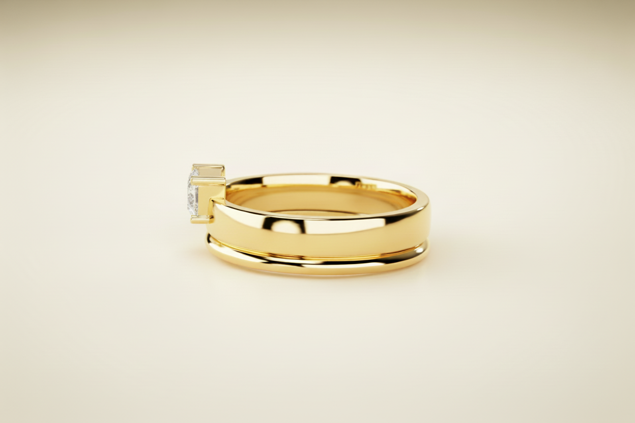 Real 14k gold diamond ring for men