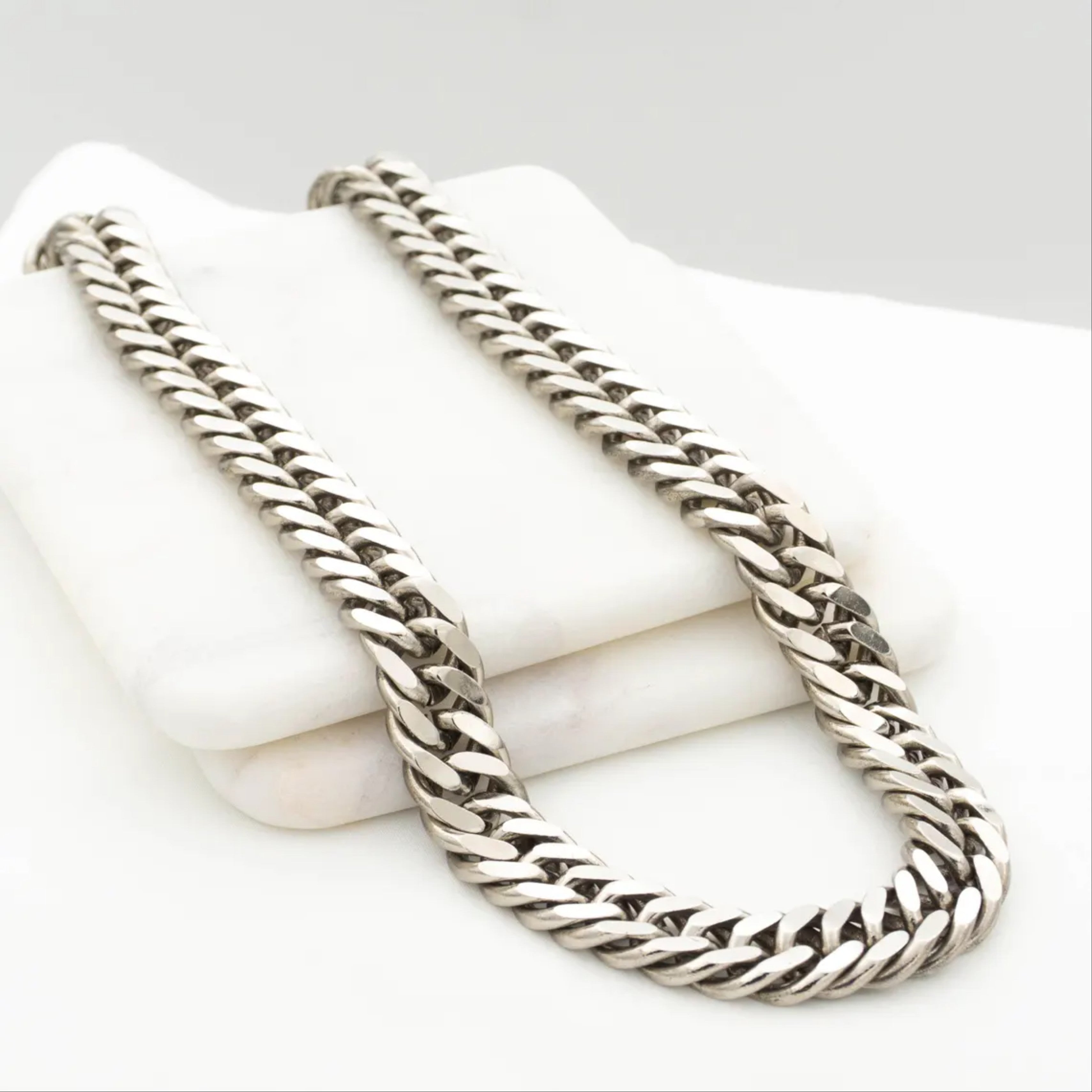 Men's Heavy 14mm Stainless Steel Cuban Link Chain Bracelet - High Polished Silver