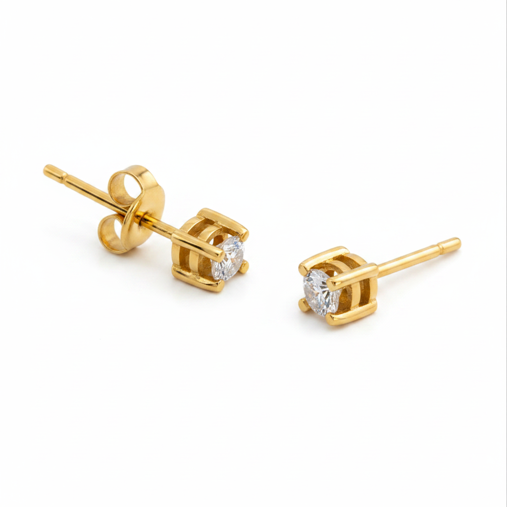 men diamond 14k gold studs 
