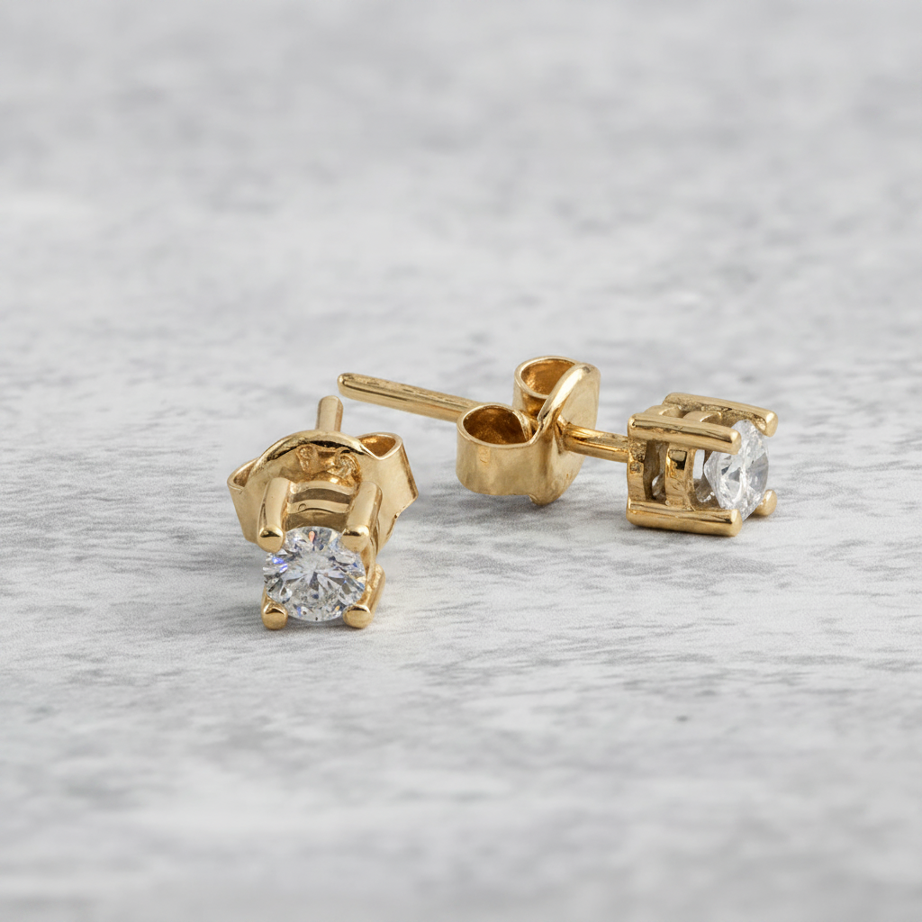 men diamond 14k gold earrings studs