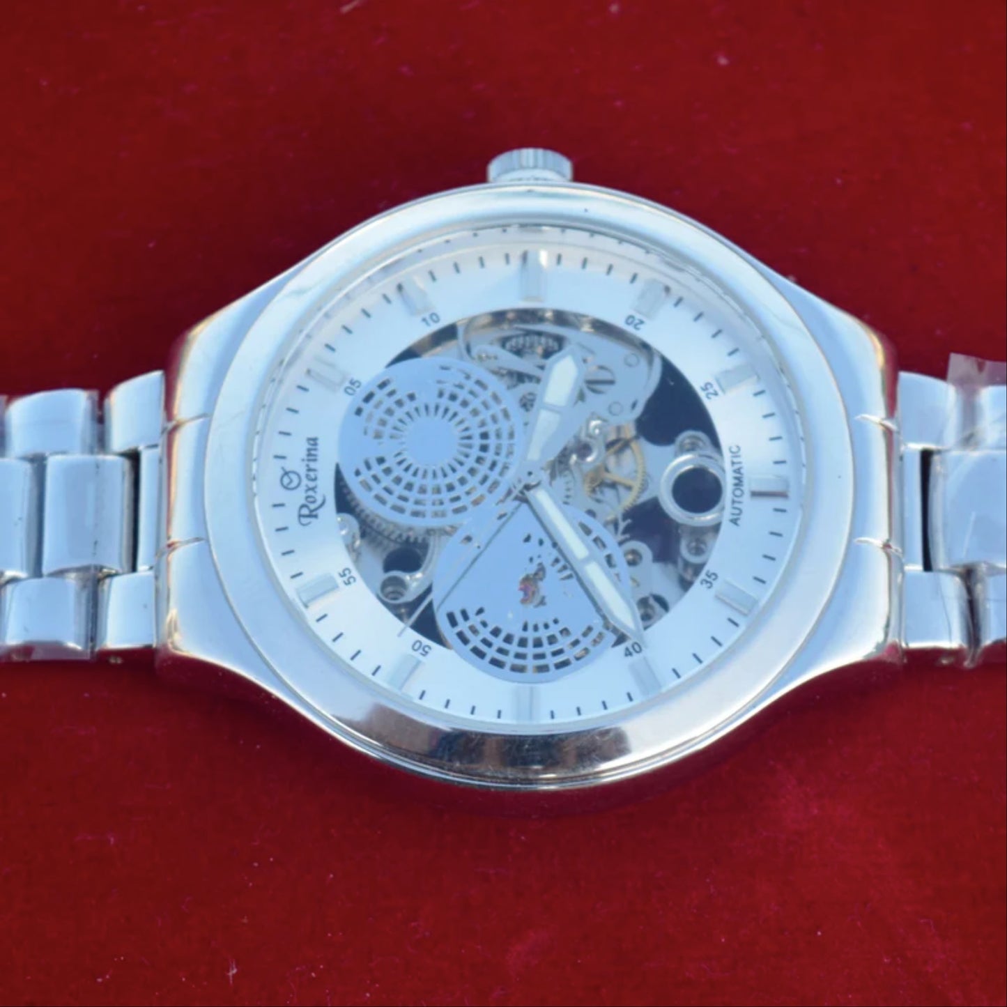 Mens Automatic Silver Watch 925 Sterling Silver