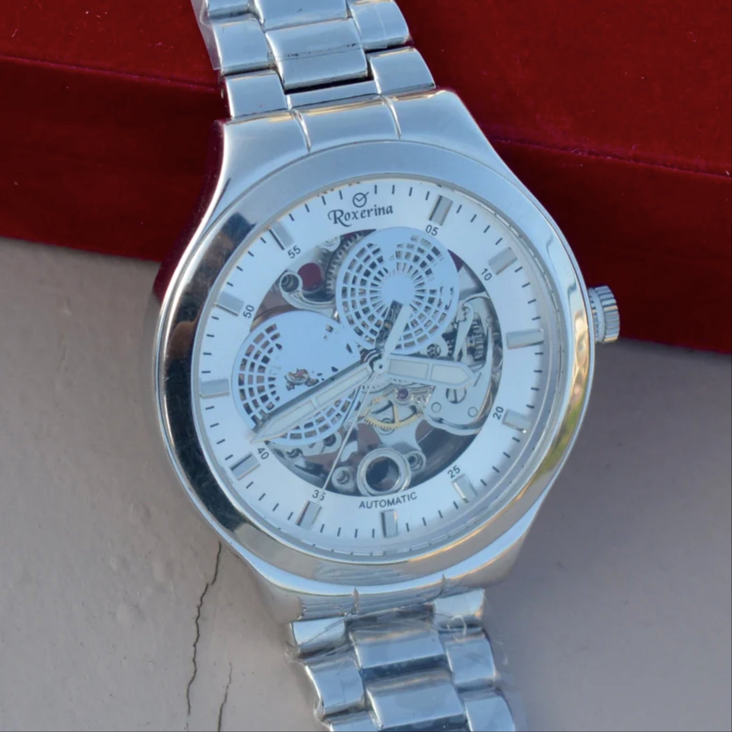 Mens Automatic Silver Watch 925 Sterling Silver