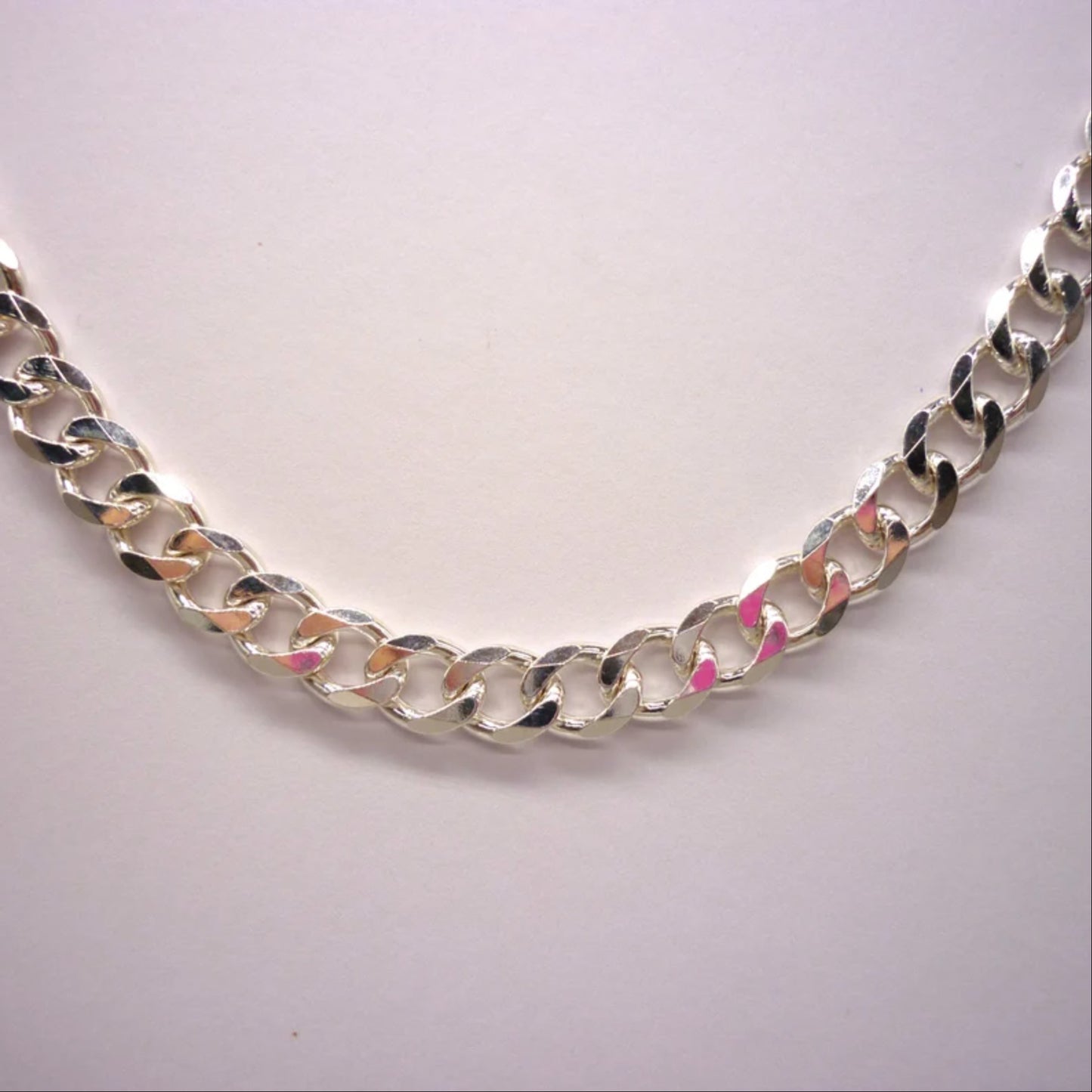 Diamond Cut Silver Curb Chain Thick Chunky Necklace 200gr