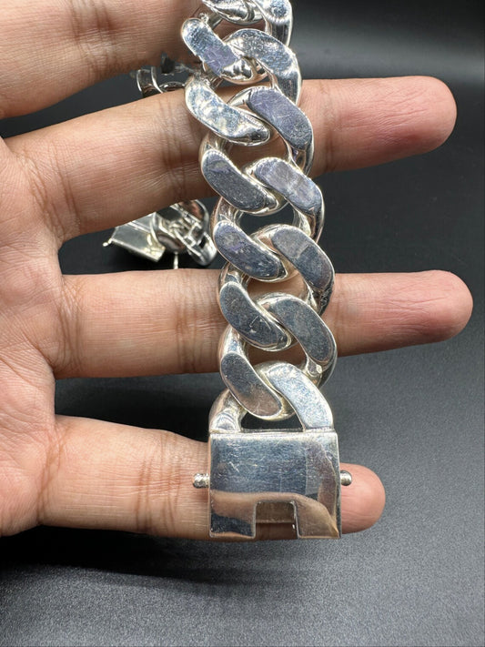 Heavy Curb Link Box Clasp Bracelet 20mm