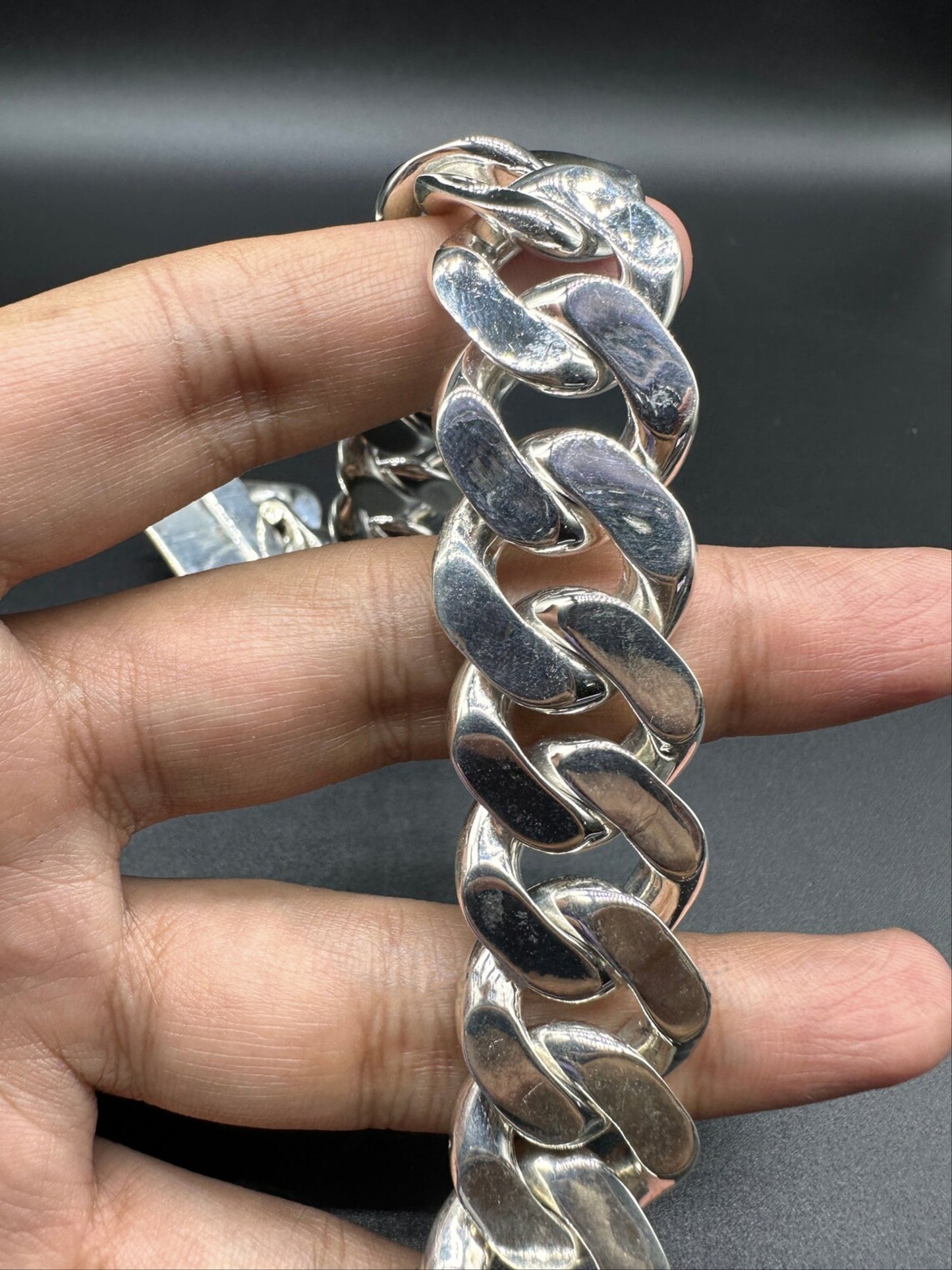 Heavy Curb Link Box Clasp Bracelet 20mm