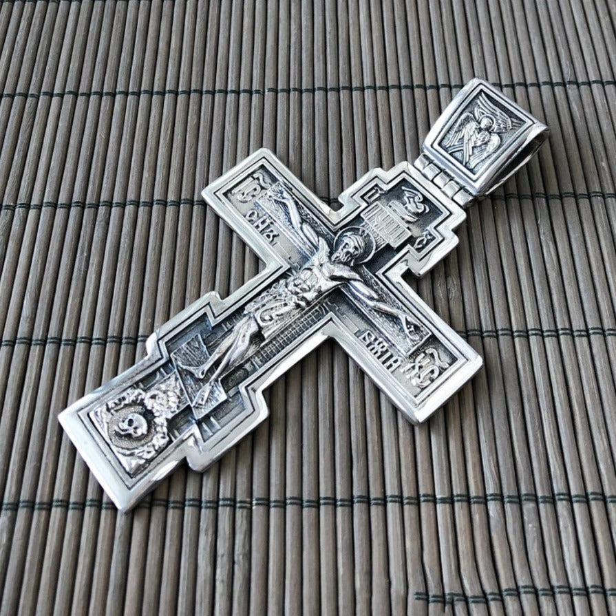 Big and Heavy Christian Orthodox Crucifix Jesus Cross Greek-side